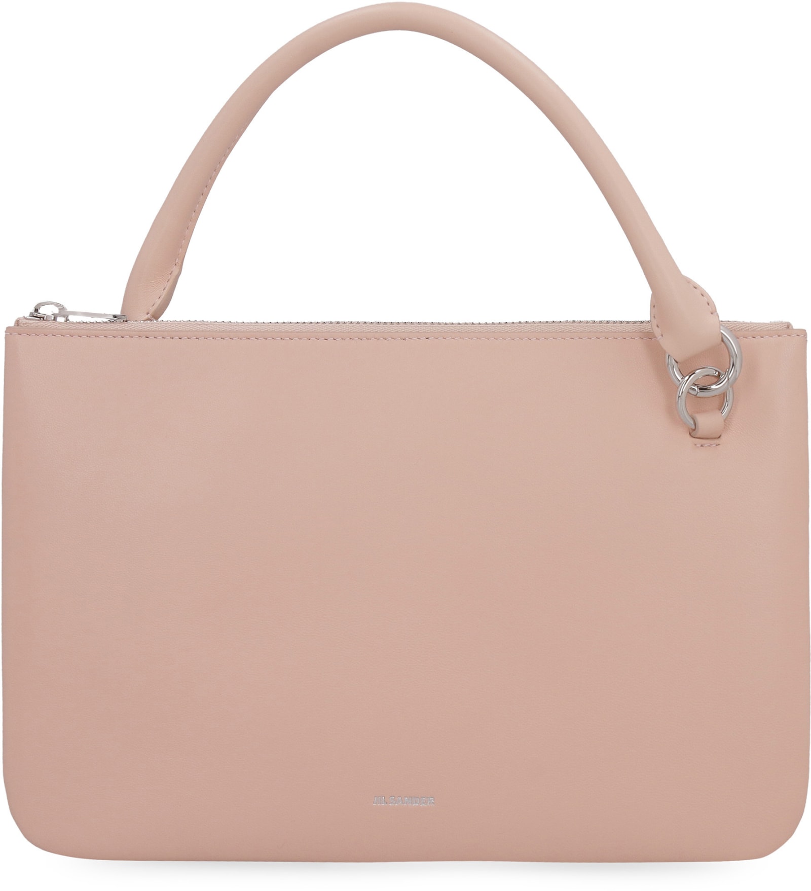 Jil Sander Leather Clutch With Removable Strap In Pink