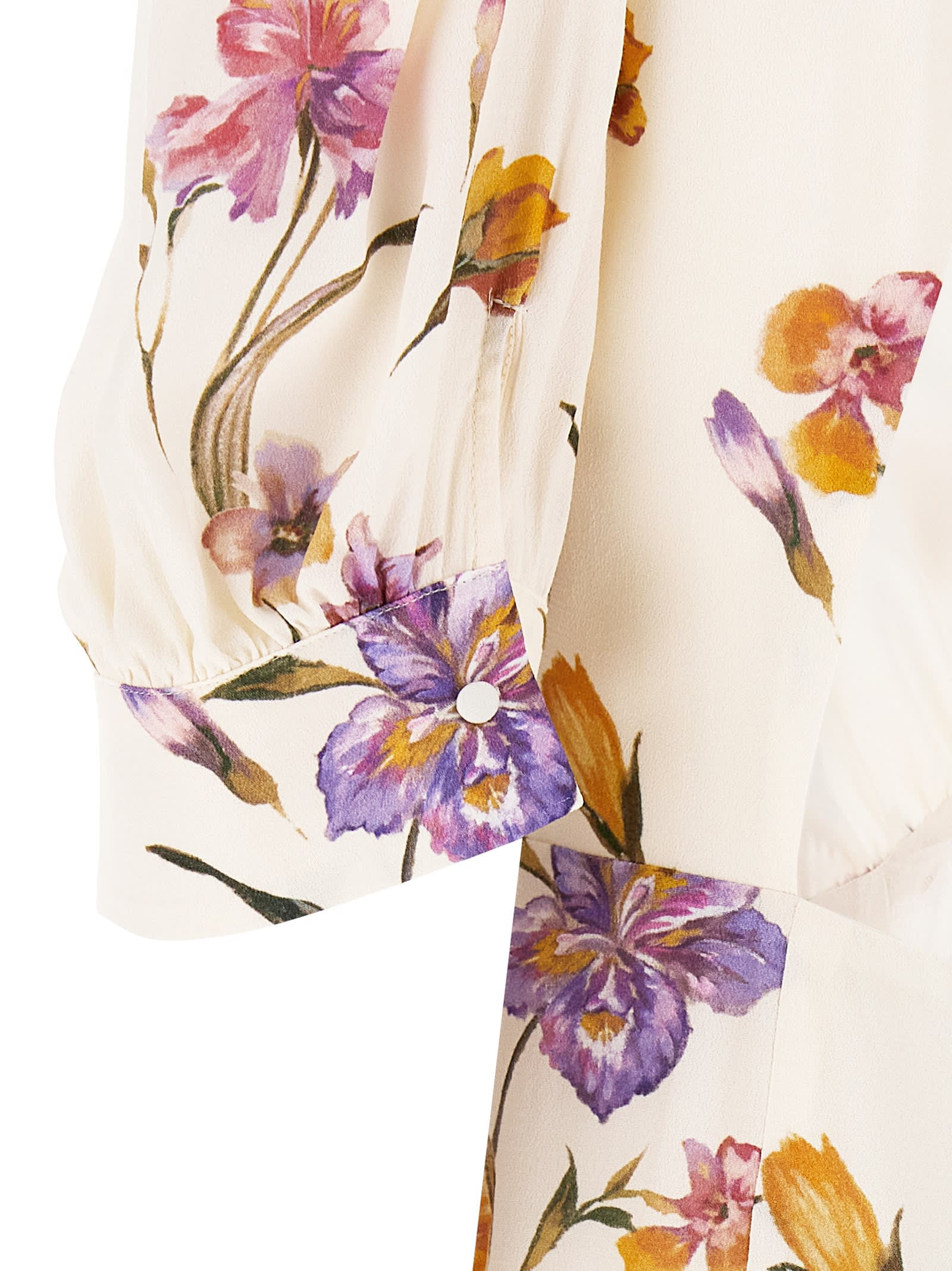 Twinset Floral-print Crepe Dress In White