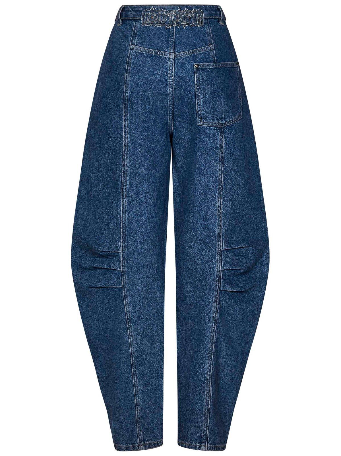 ROTATE BIRGER CHRISTENSEN LOGO-APPLIQUÉ TAPERED LEG JEANS 