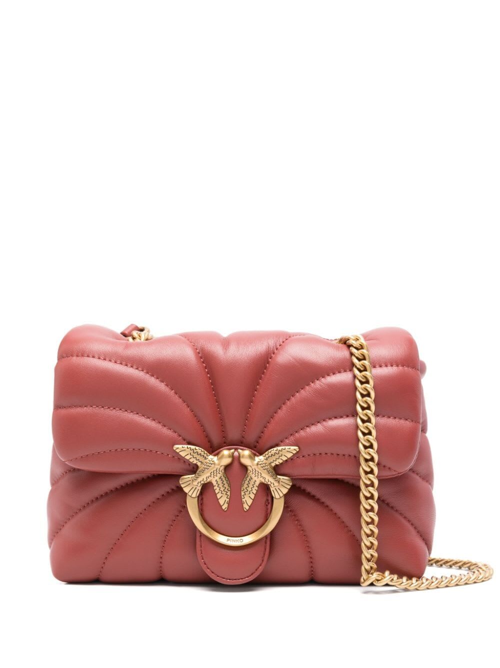 Shop Pinko Love Puff Mini Bag In Q Ocher Red