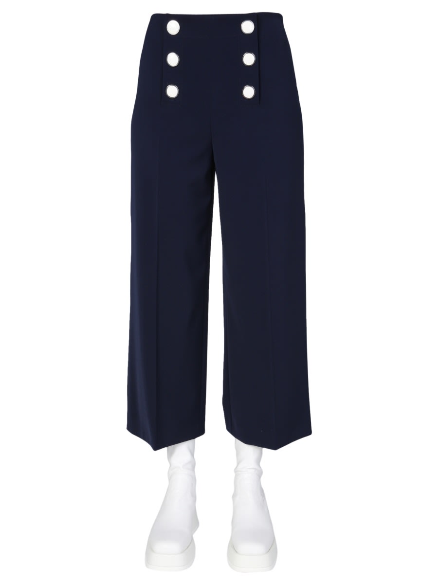 Shop Boutique Moschino Wide Leg Trousers In Blue