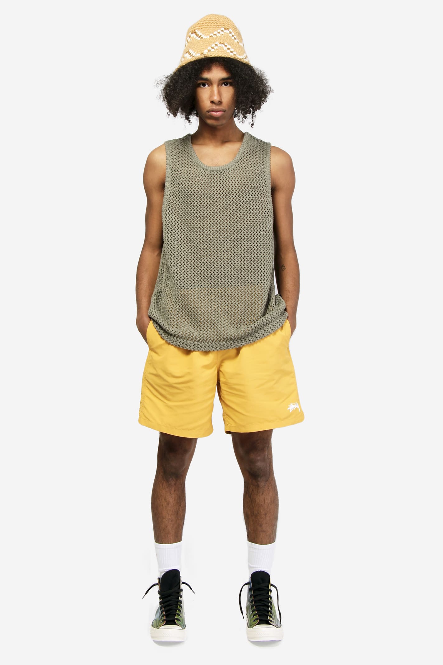 Stussy O Dyed Mesh Tank Top In Green | ModeSens