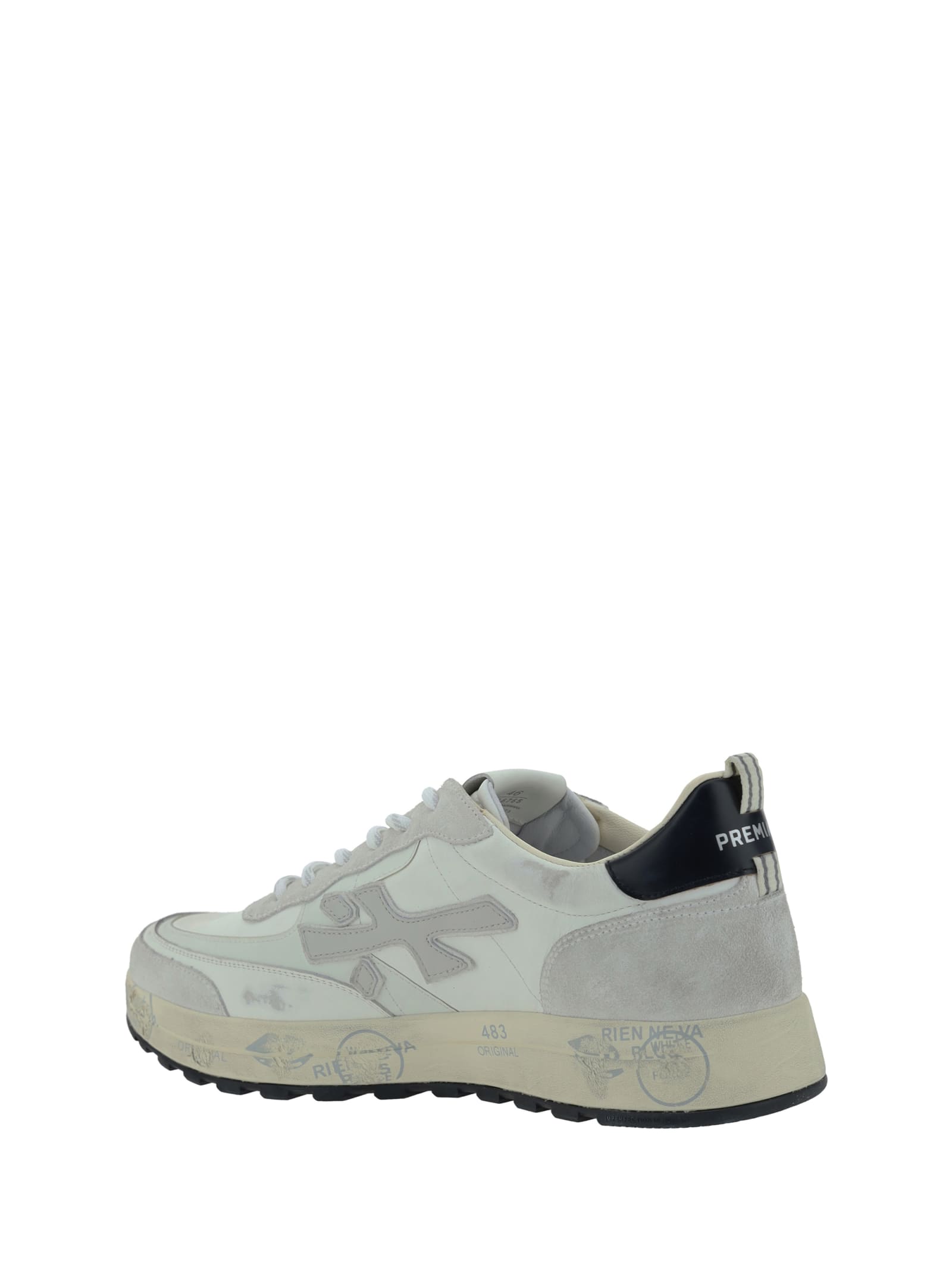 Shop Premiata Nous Sneakers In White/grey