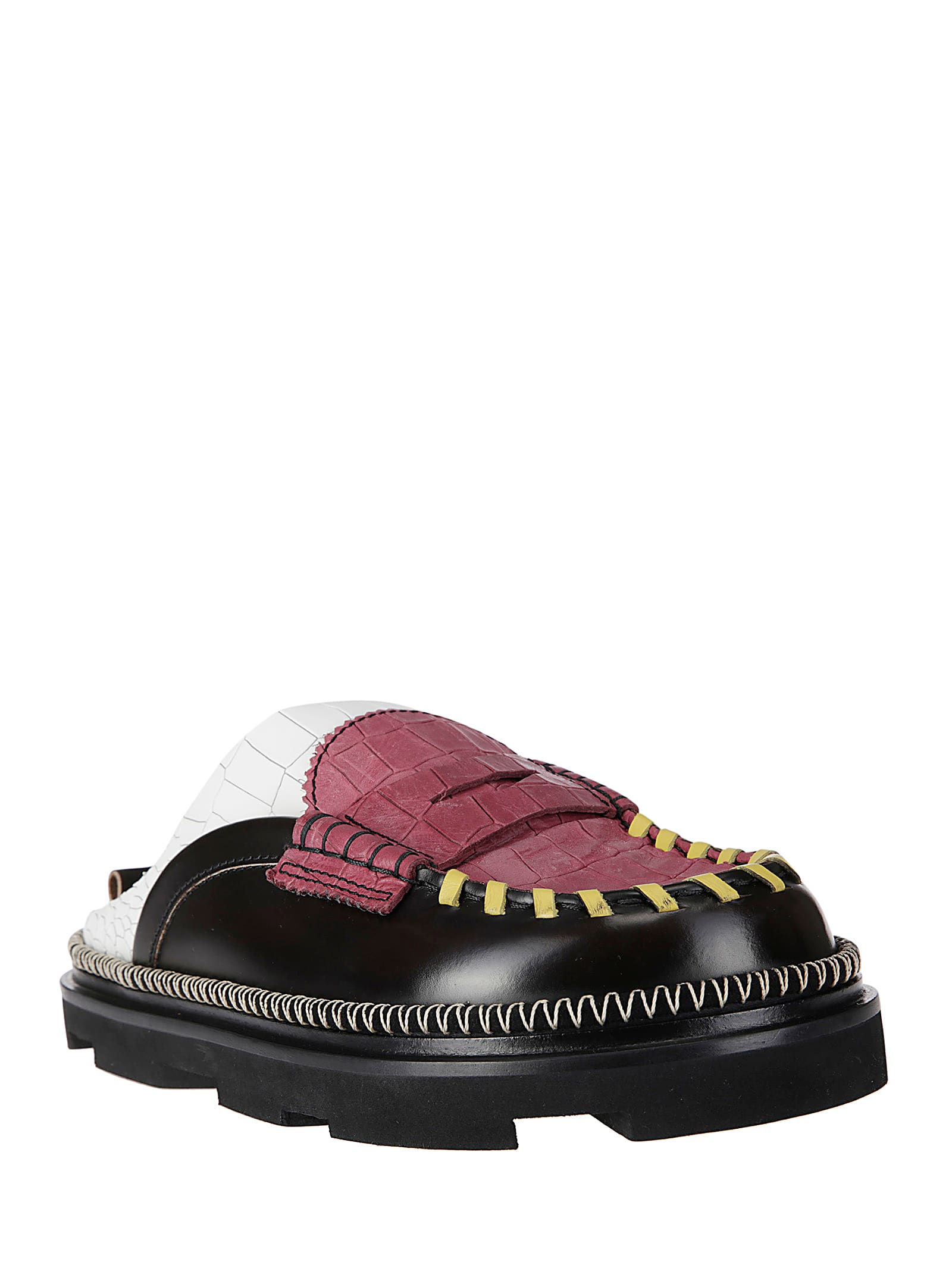 Colville College Chunky Mules In Red-white