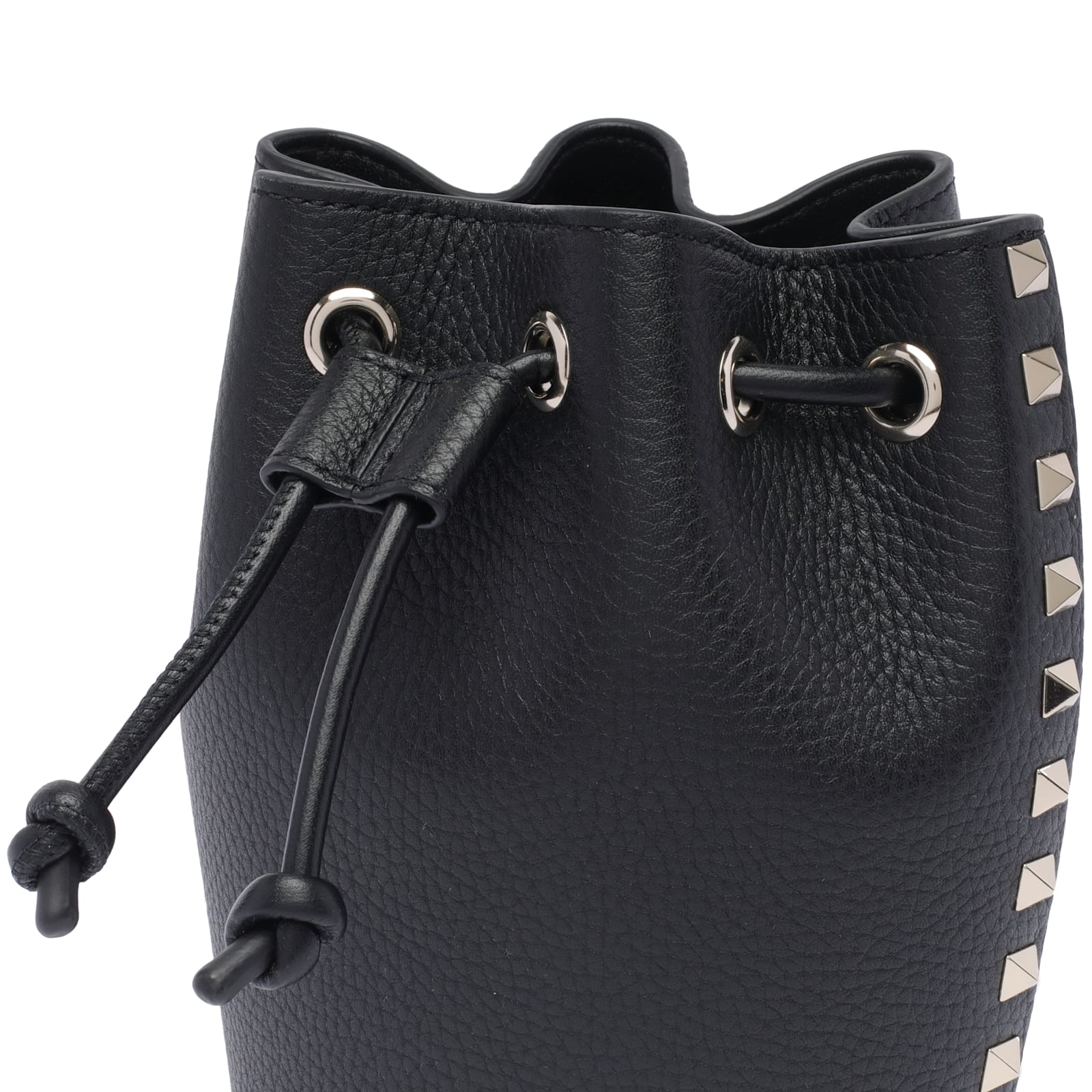 Valentino Mini Rockstud Bucket Bag In Black