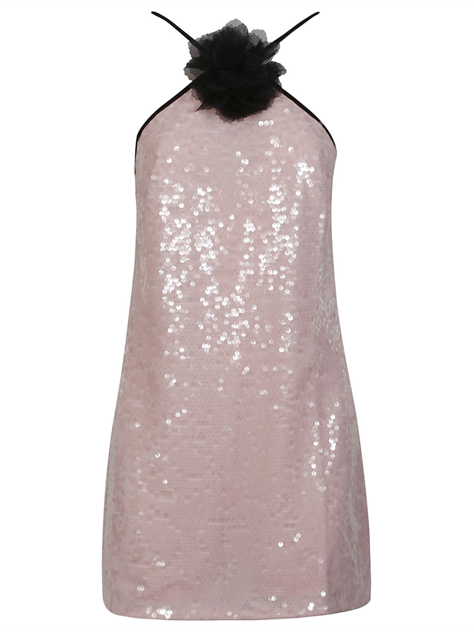 Shop Self-portrait Sequin Mini Dress In Pale Pink