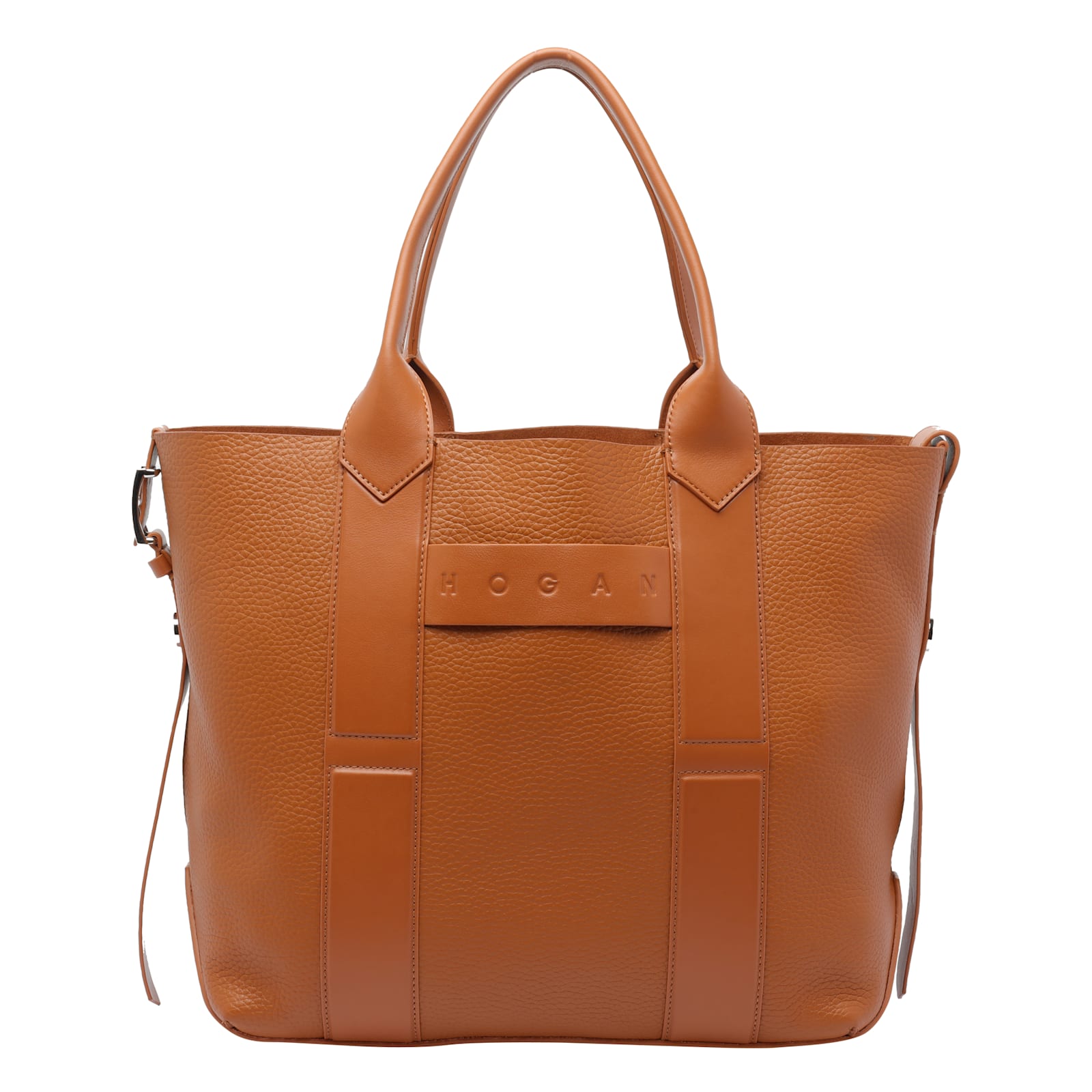 Hogan Medium Script Shopping Bag In Brown