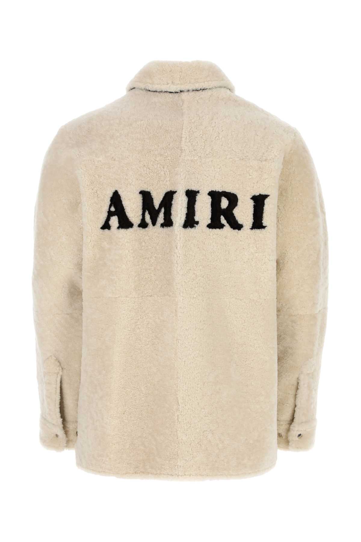 Amiri Sand Shearling Jacket In 271