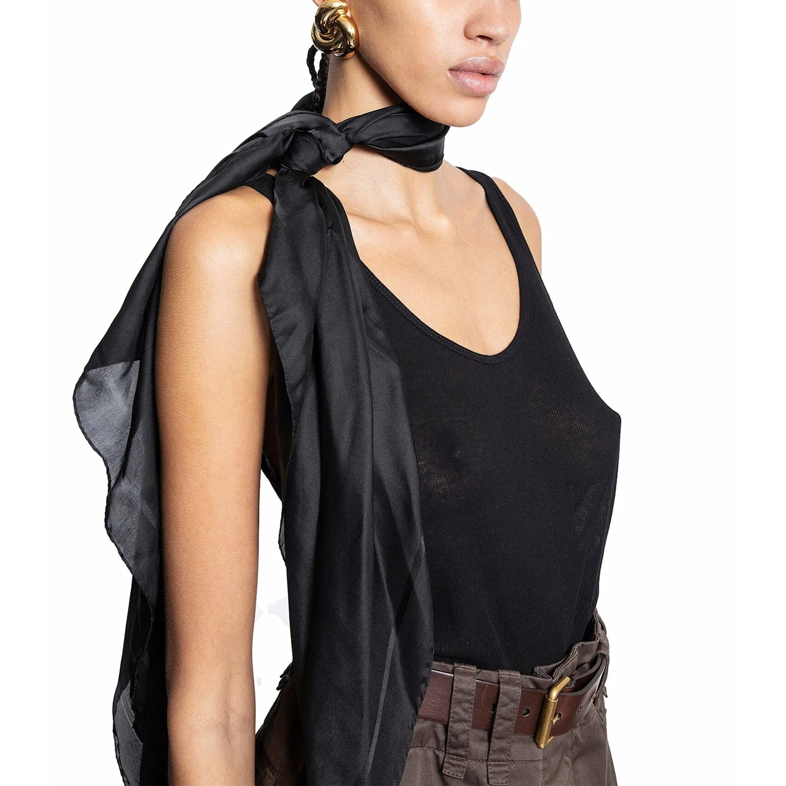 Saint Laurent Silk Scarves In Black