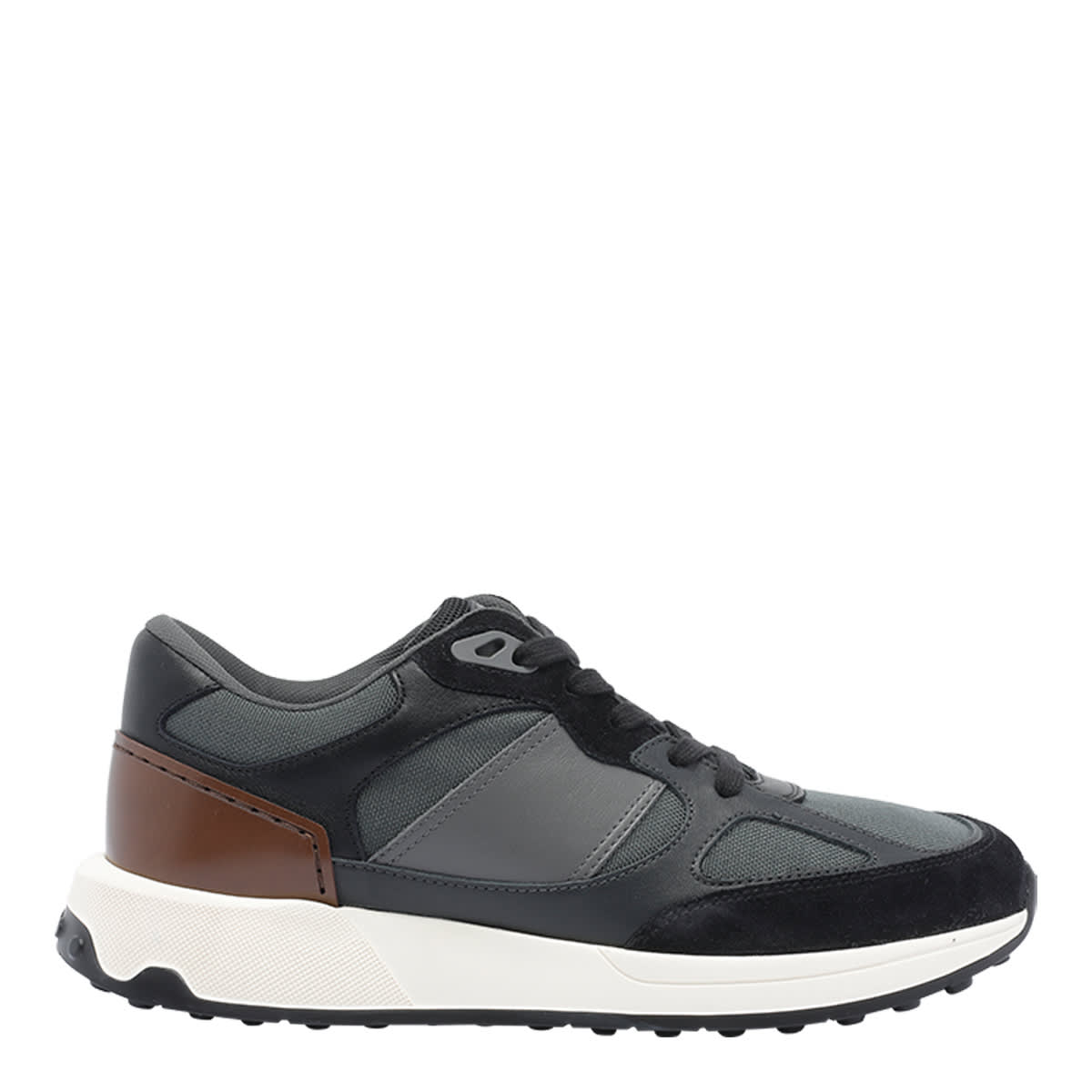 Leather And Technical Fabric Sneakers