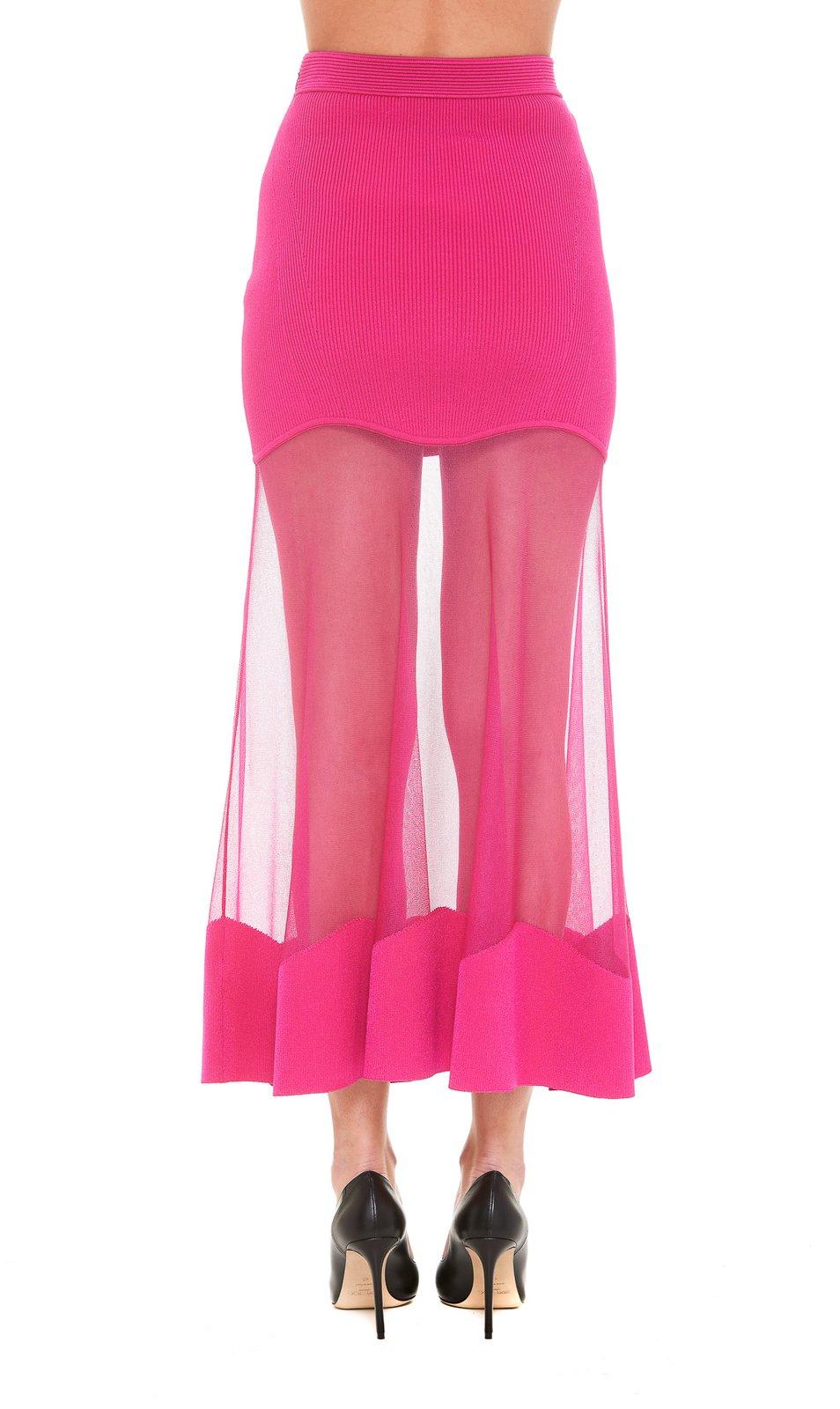 Shop Alexander Mcqueen Tulle Midi Skirt In Pink