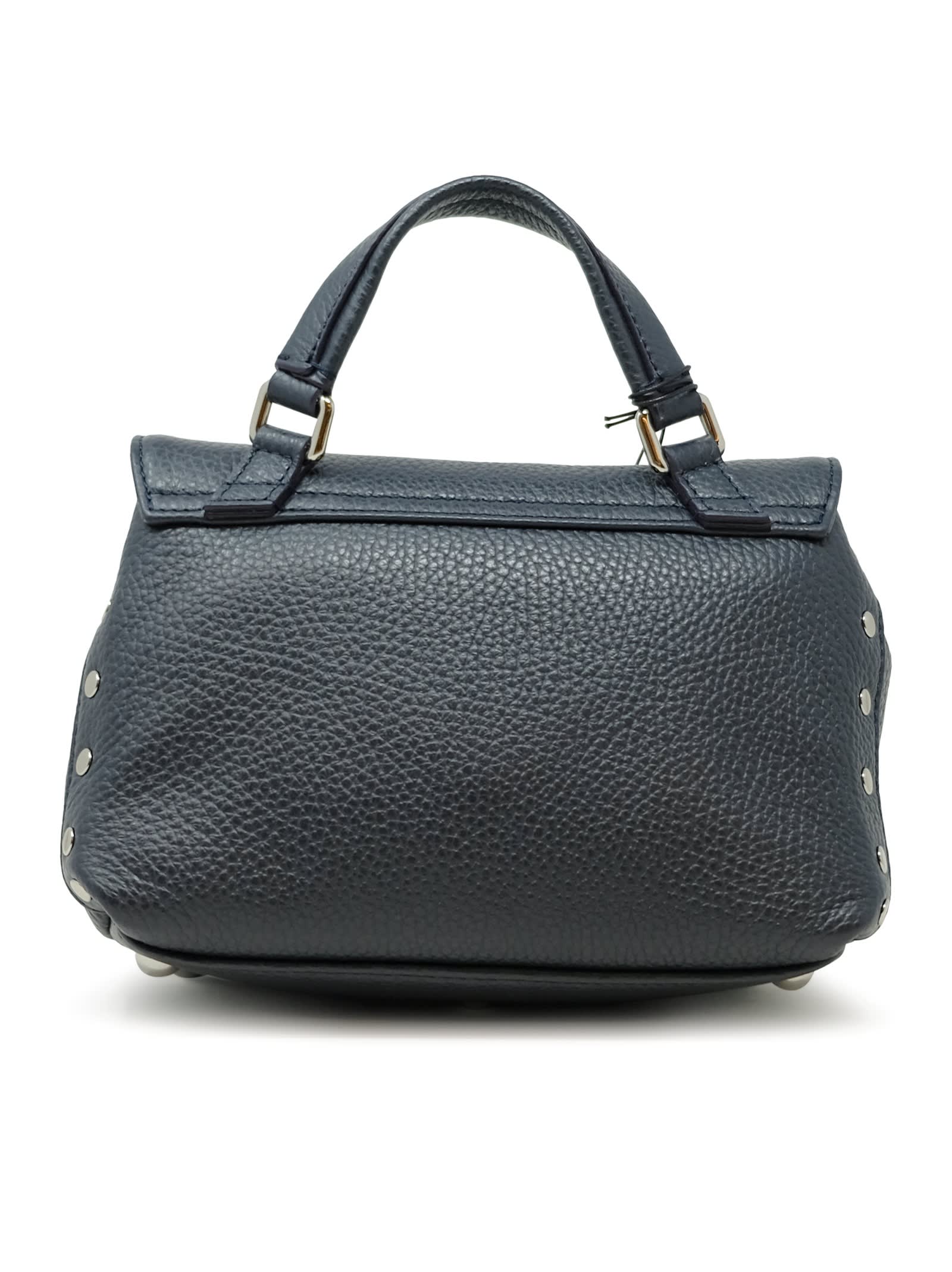 Zanellato 068010-0050000-z0520 Dark Navy Postina Daily Giorno Baby Leather Handbag In Blue