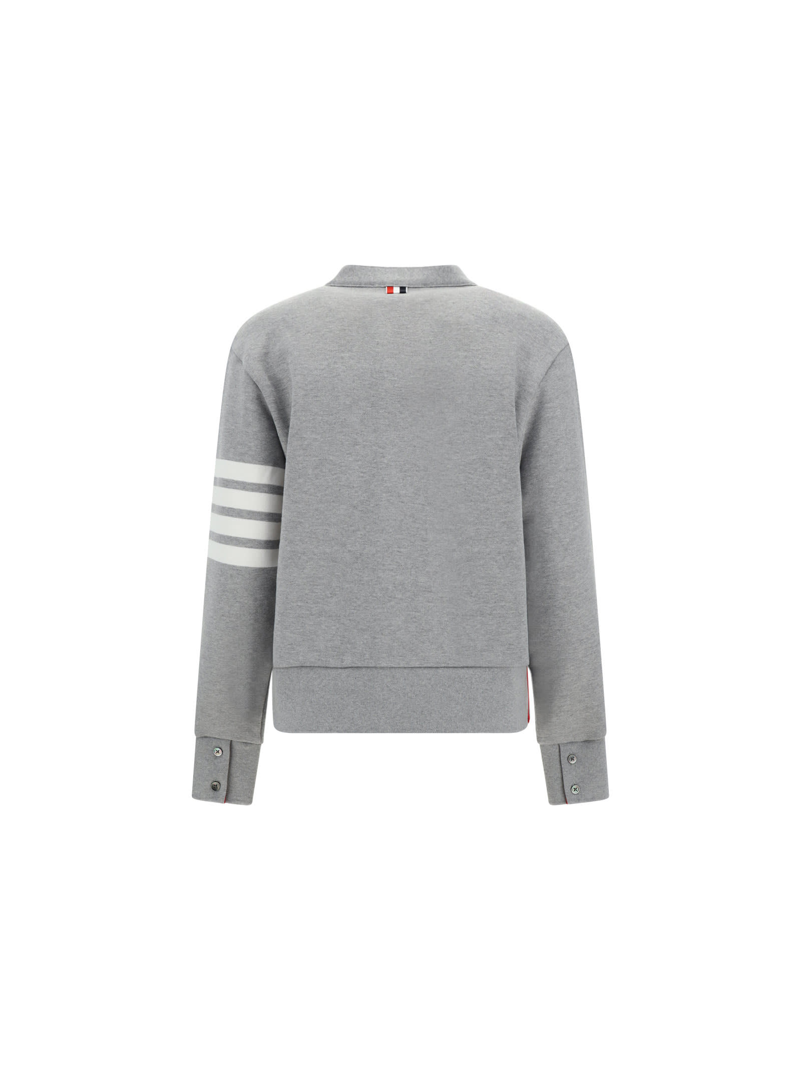 Thom Browne V-neck Grey Virgin Wool Cardigan In Gray