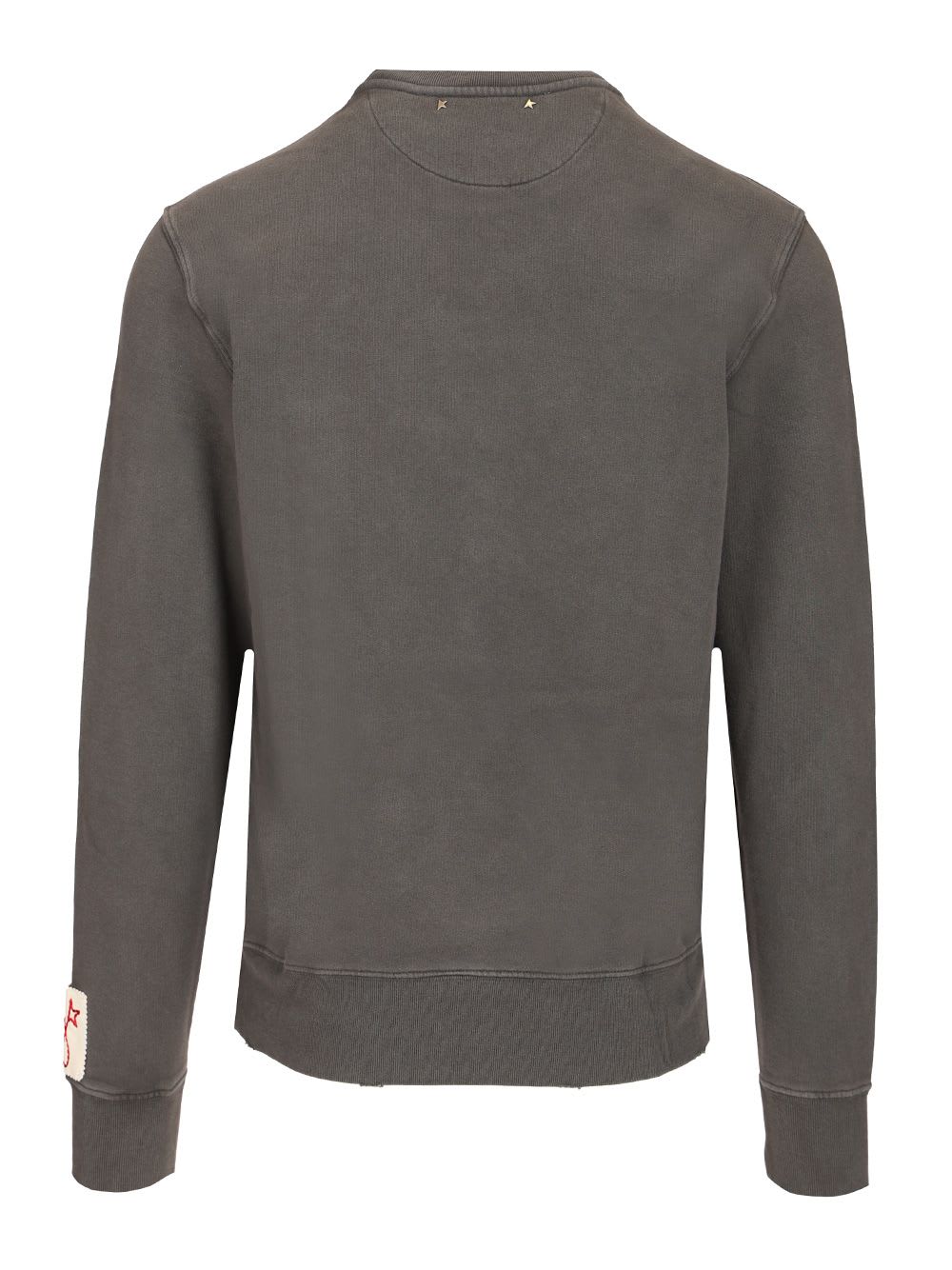 Golden Goose Golden M S Regular Sweatshirt Distressed Cotton Jersey With Logo Clothing In Gray