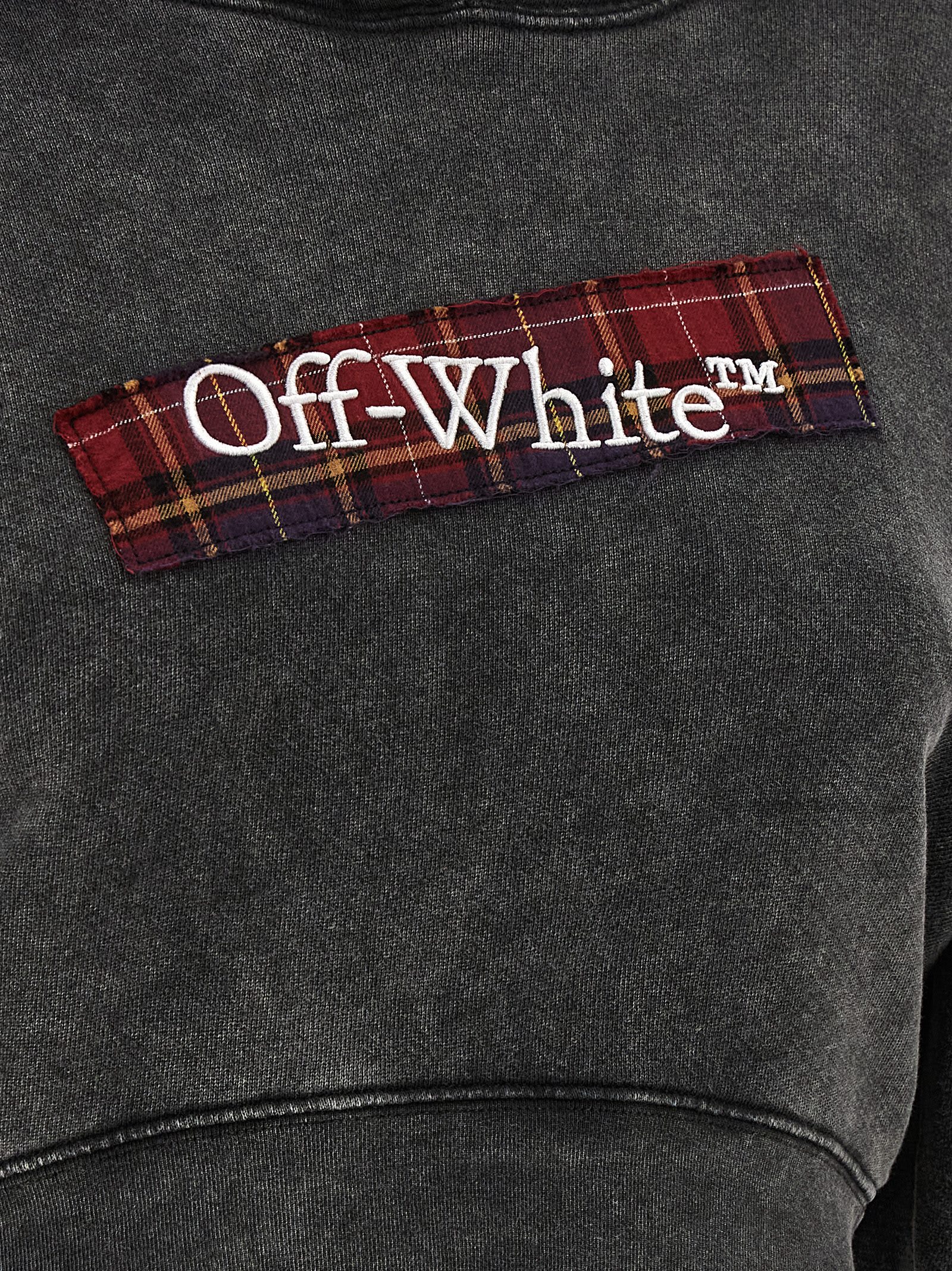 Off-white Check Flan Bookish Sweatshirt Gray In Gray
