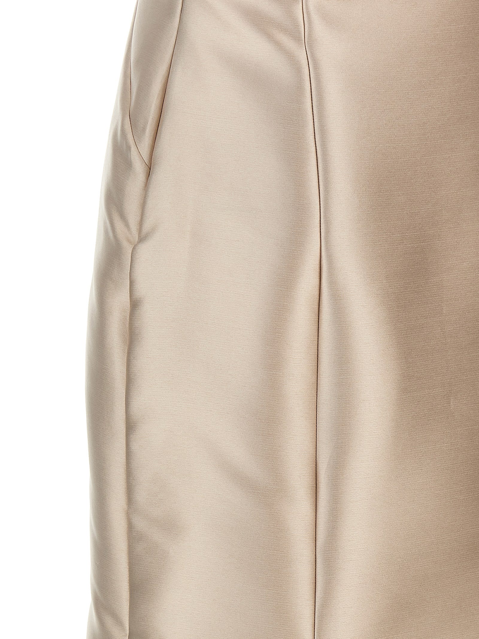 Alberta Ferretti Twisted Shoulder Mikado Mermaid Gown In Ivory