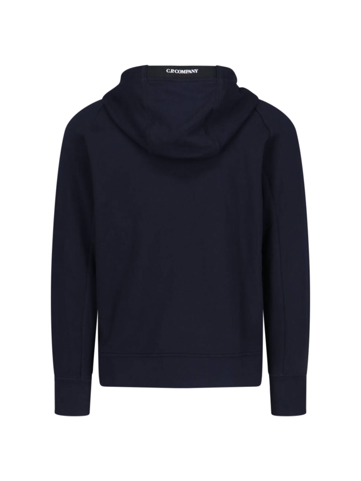 C.p. Company Logo Zip Sweatshirt In Blue