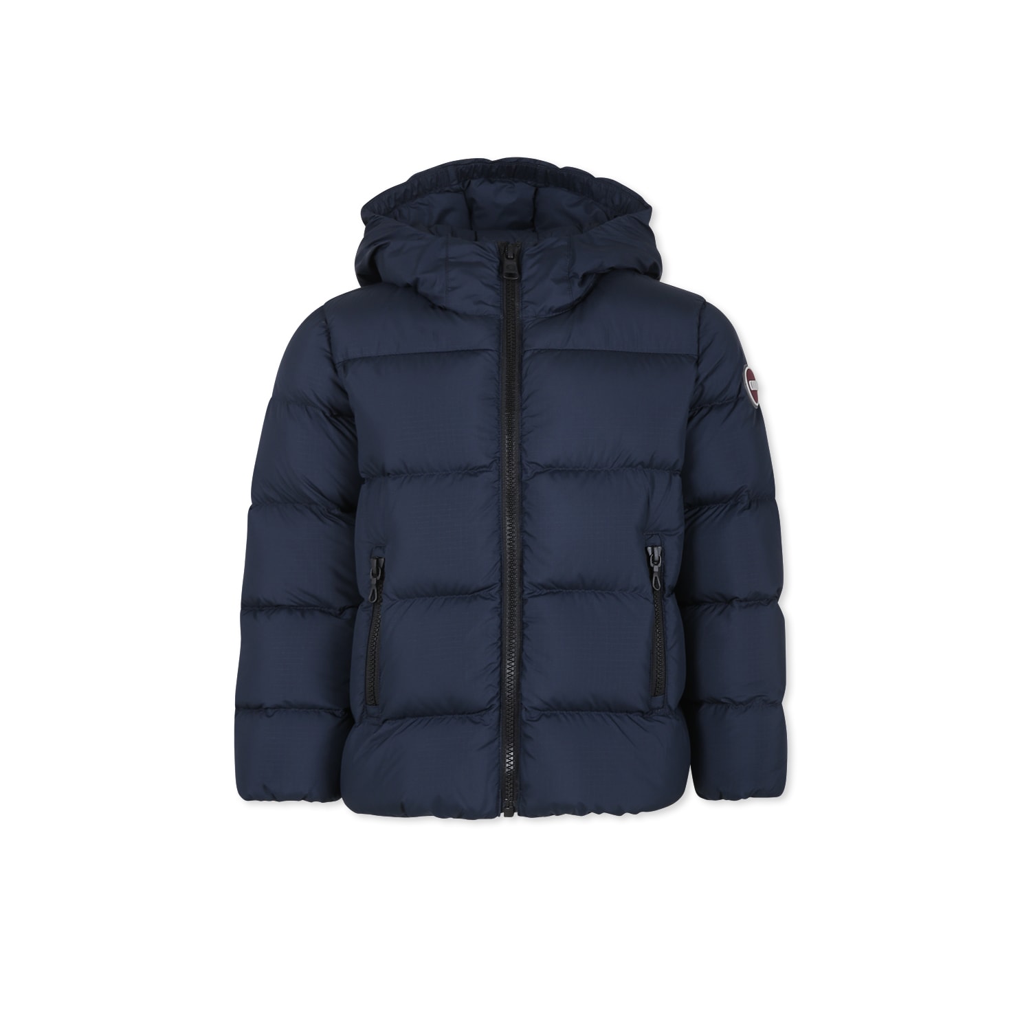 Colmar Blue Down Jacket For Boy With Logo In Blue