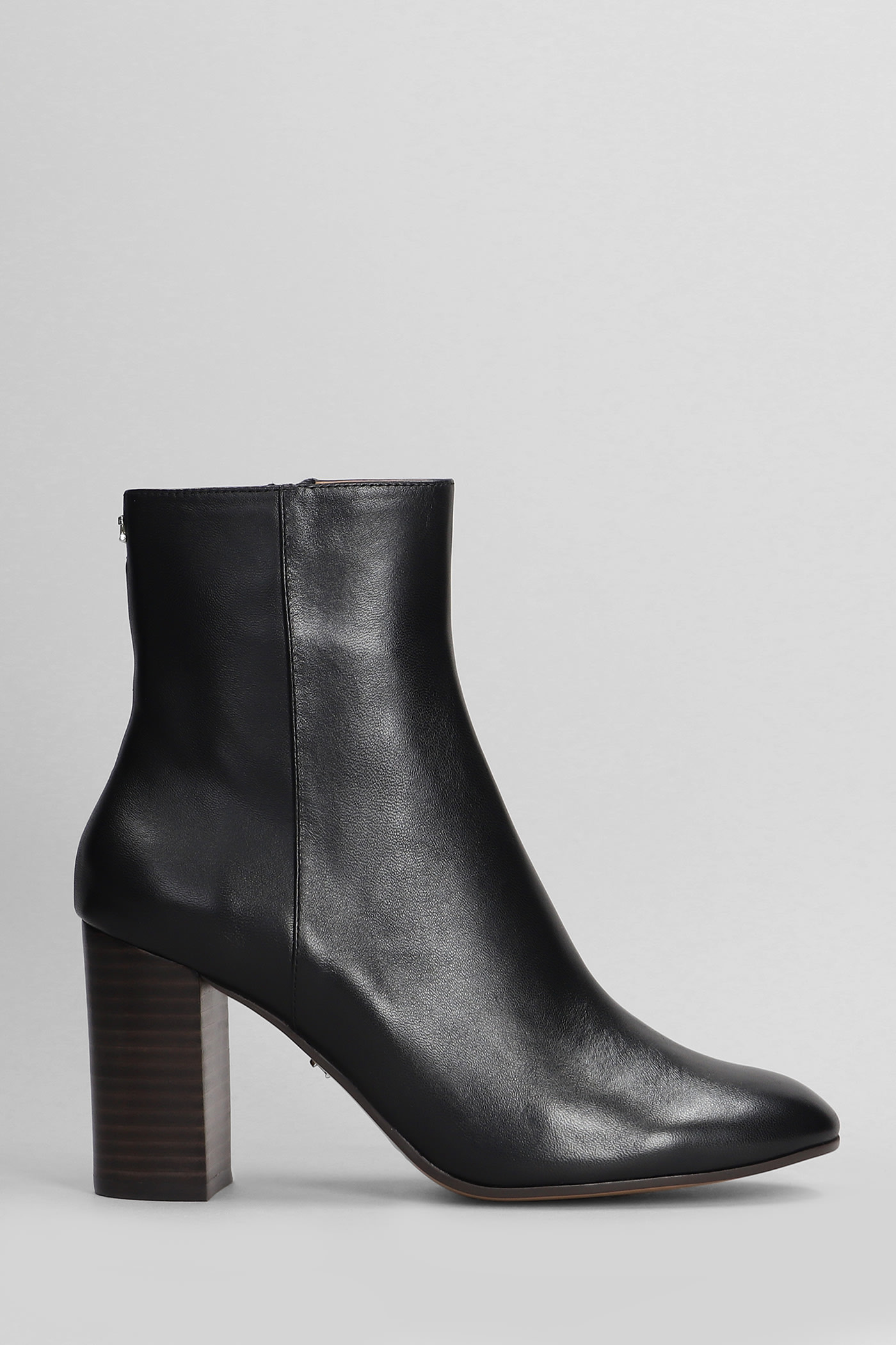 Manon High Heels Ankle Boots In Black Leather