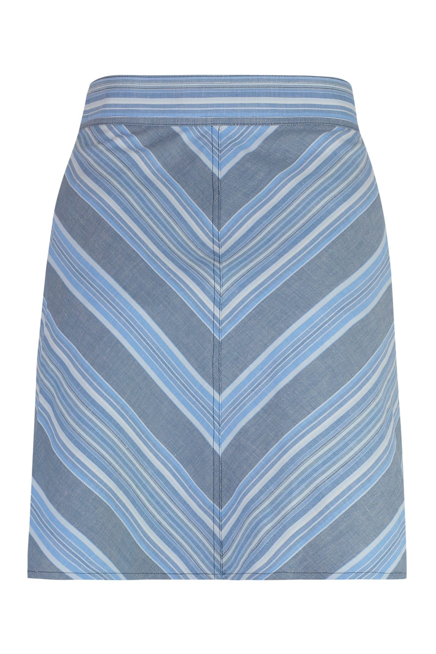 Shop See By Chloé Cotton And Linen Skirt In Blue