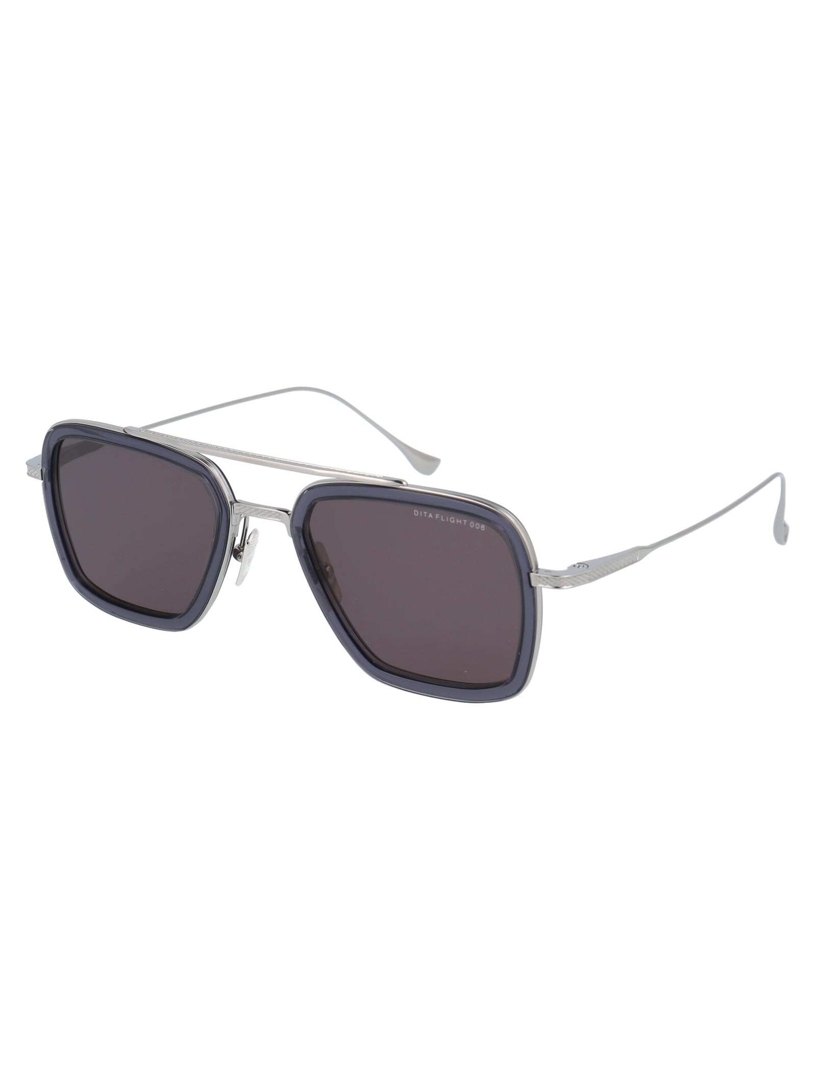 Shop Dita Flight.006 Sunglasses In Smoke Grey Crystal - Black Palladium