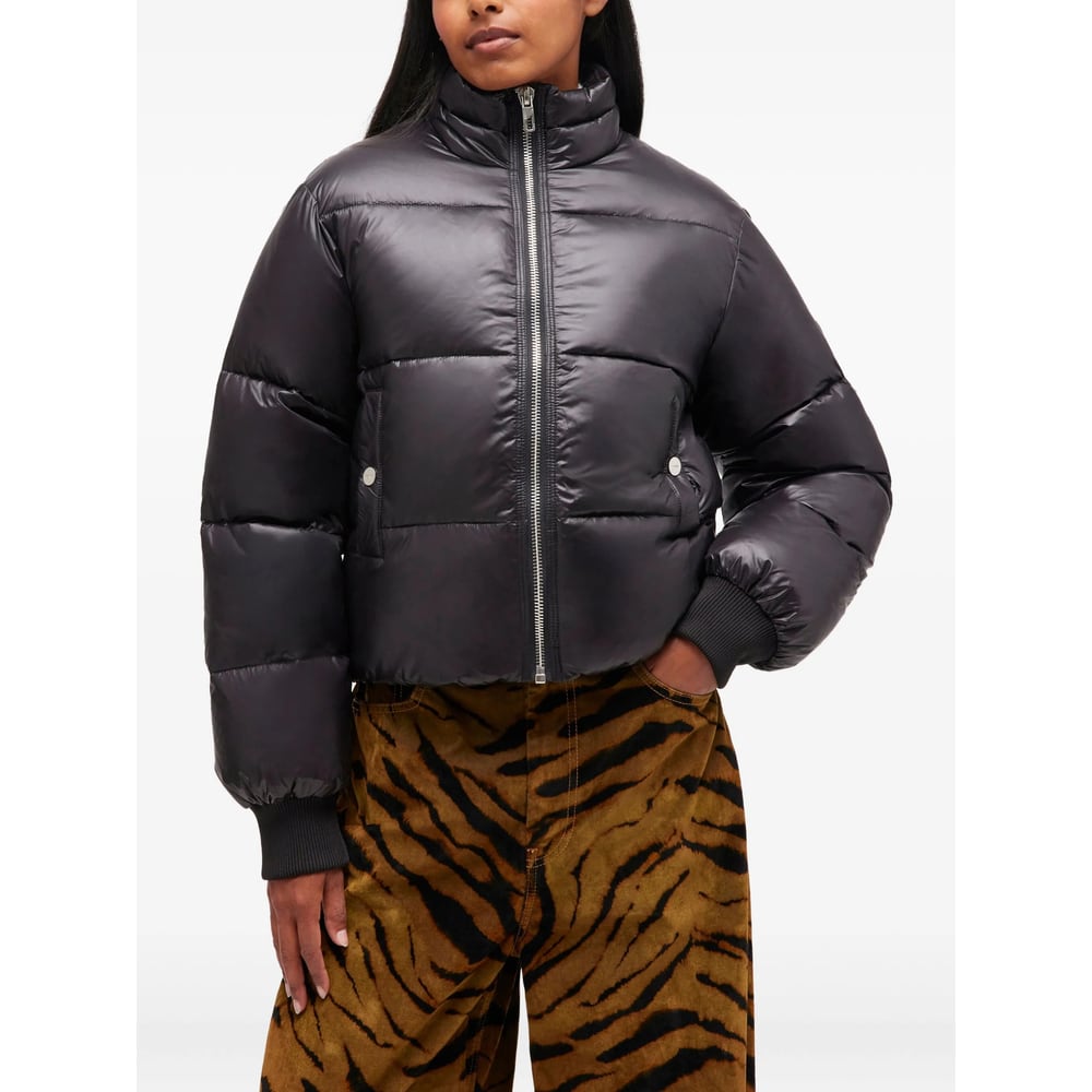 Ganni Recycled Nylon Puffer Jacket In Black