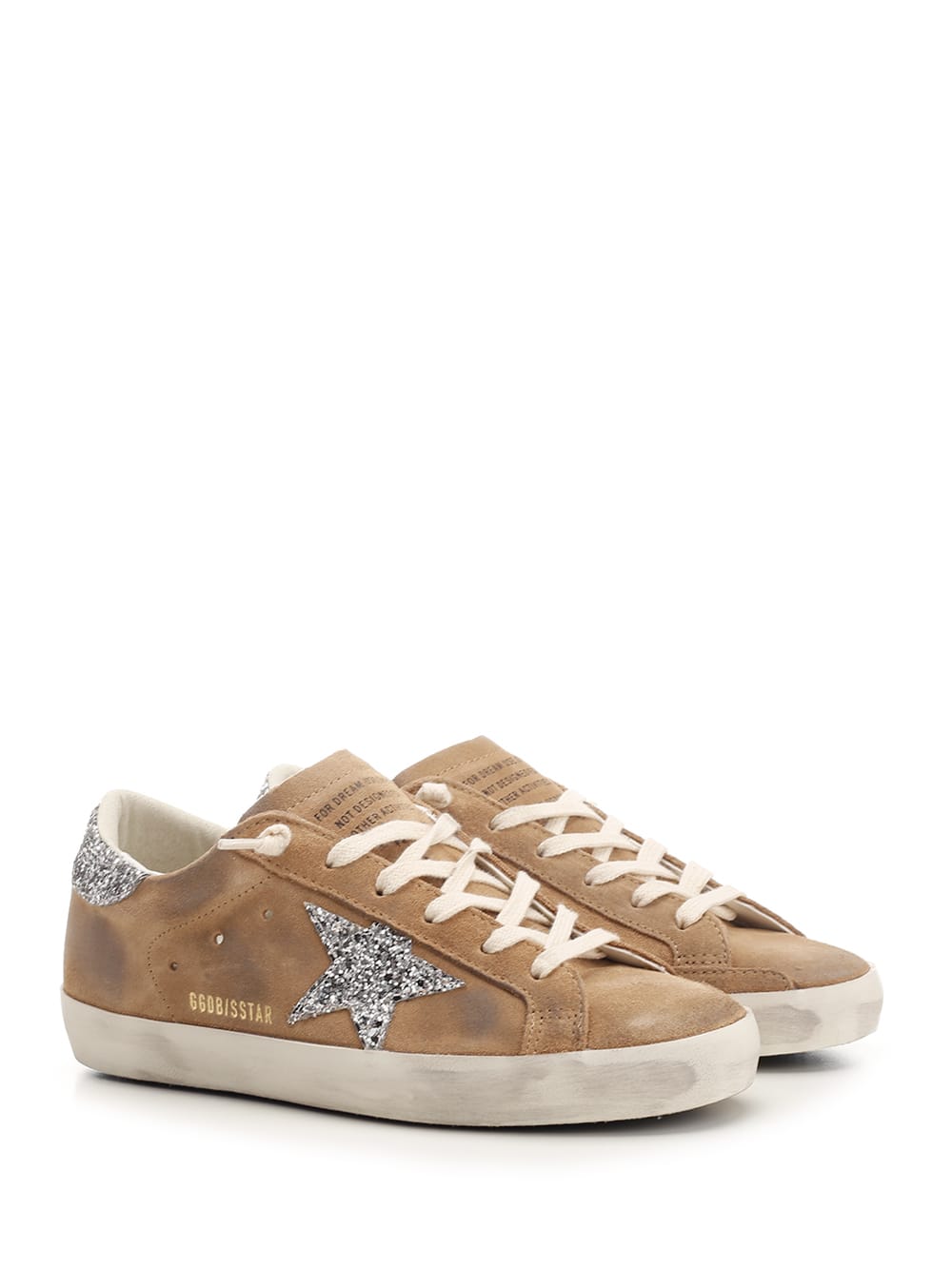 Shop Golden Goose Super-star Classic Sneakers In Tabacco Silver