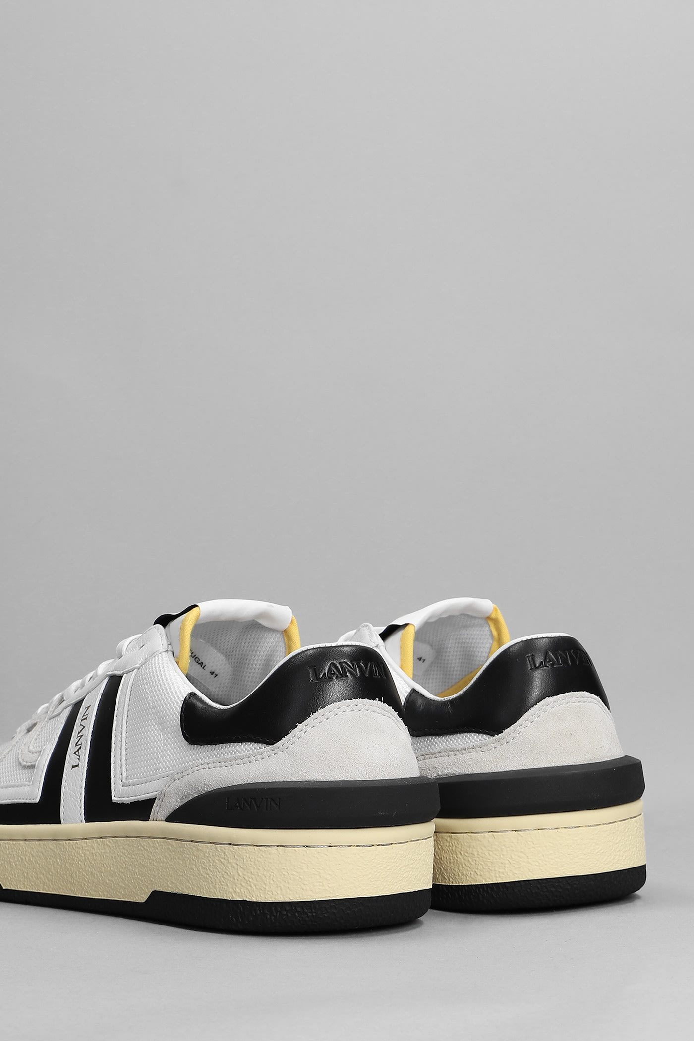 LANVIN CLAY LOW TOP SNEAKERS IN WHITE POLYESTER 