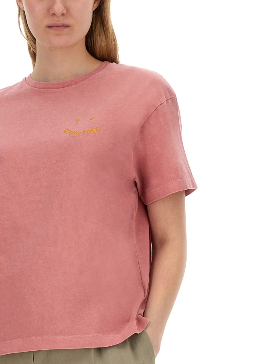 Shop Ps By Paul Smith T-shirt With Happy Print In Pink