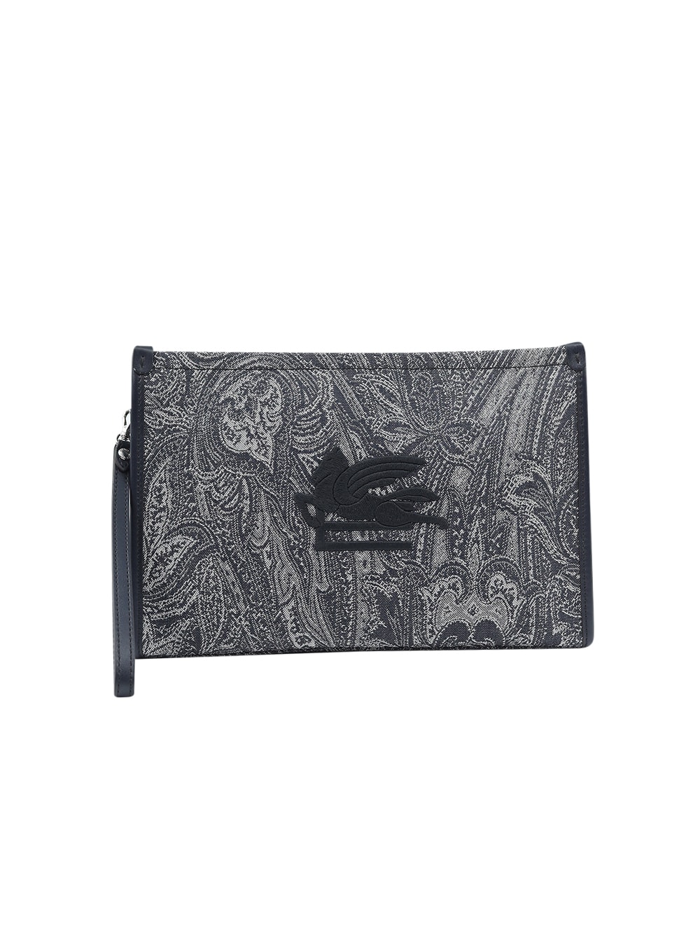 Etro Large Paisley Pouch  In Blue