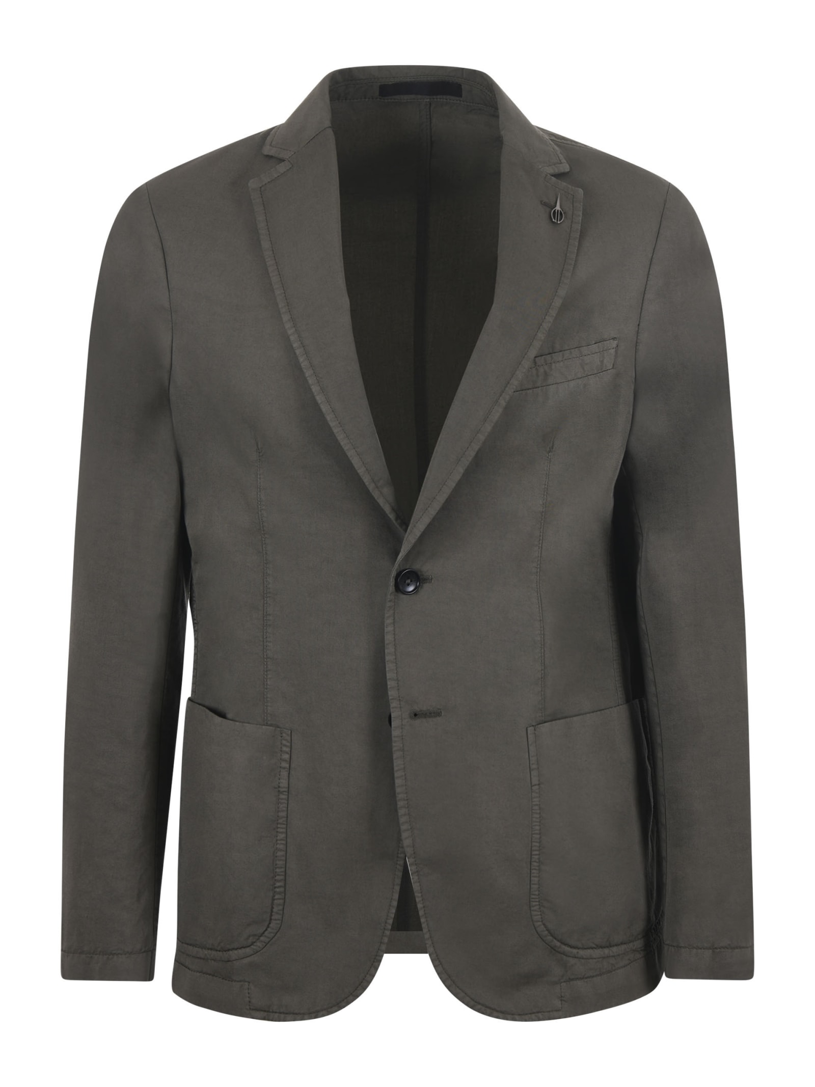 PAOLONI PAOLONI JACKET IN COTTON AND LINEN BLEND