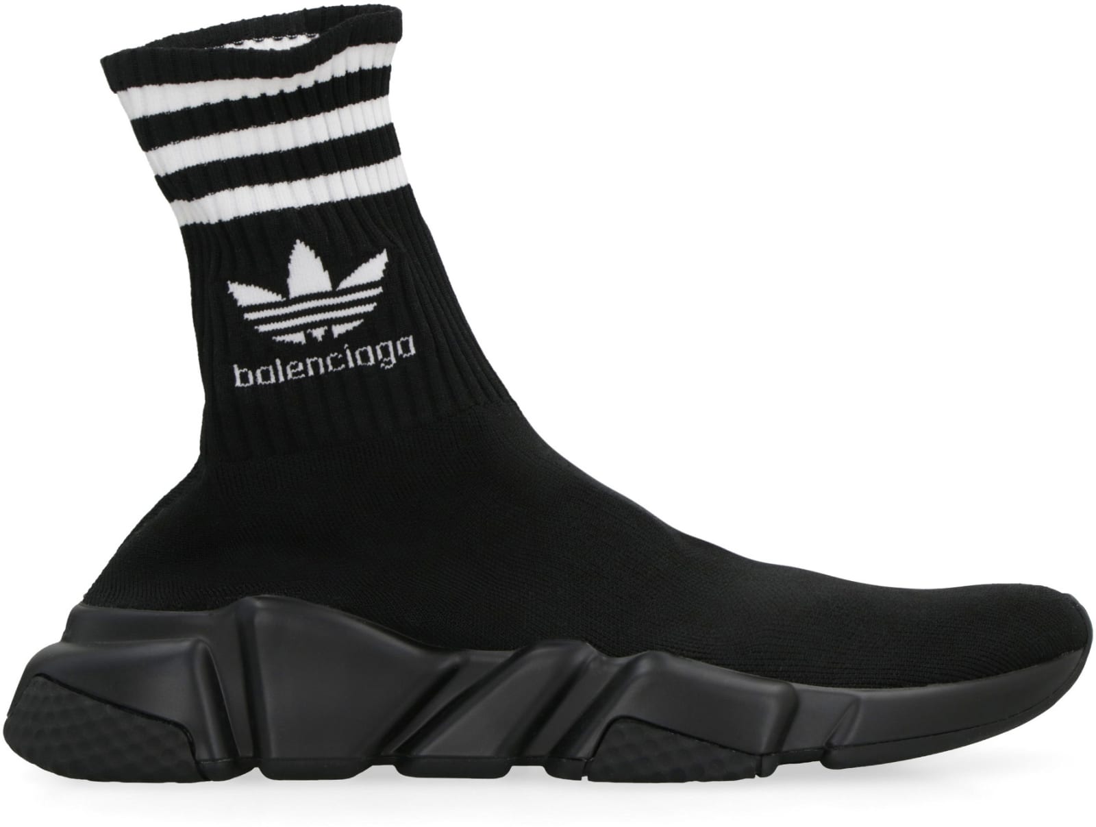 Shop Balenciaga X Adidas -speed Trainers Knitted Sock-sneakers In Black