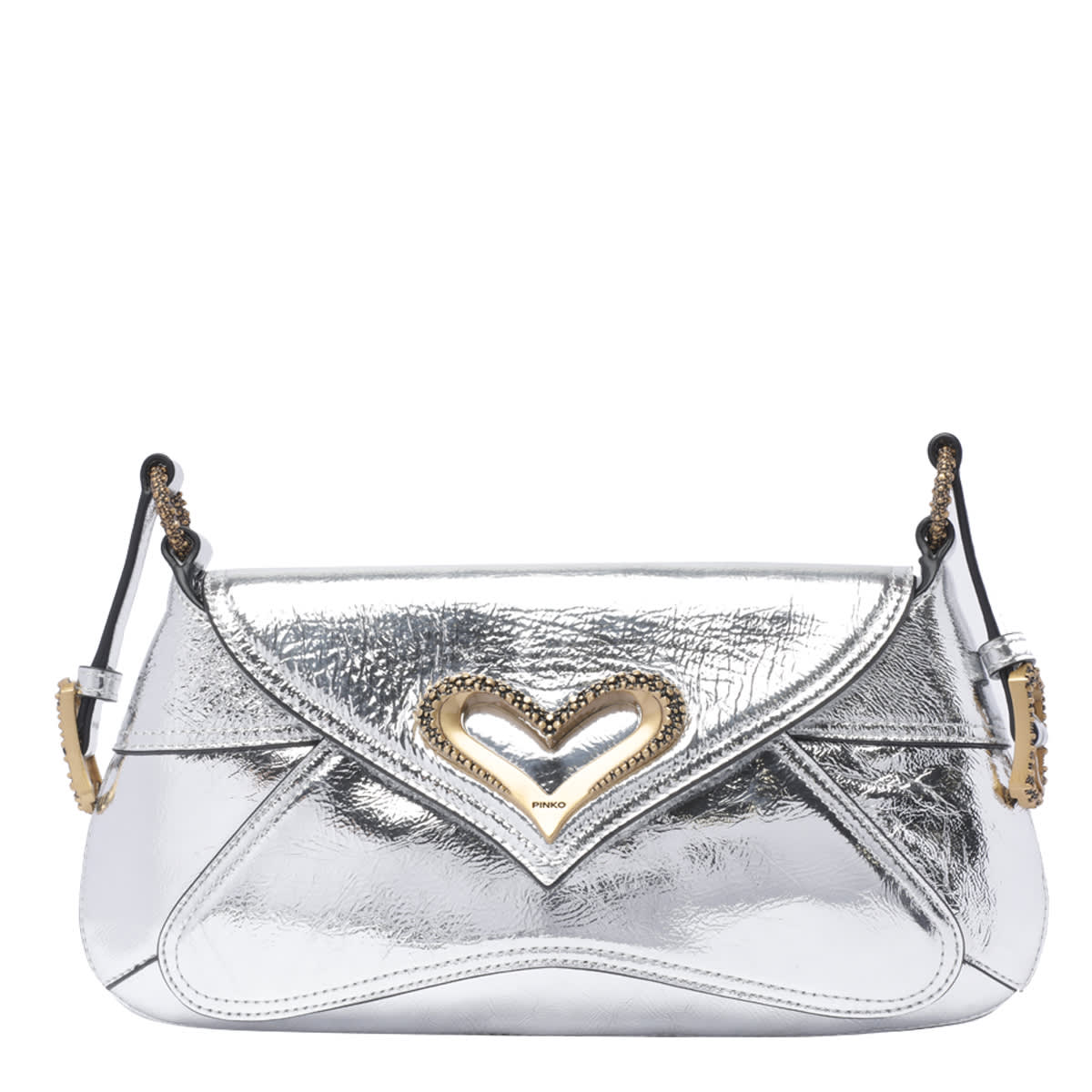 Shop Pinko 520 Shoulder Bag In Silver