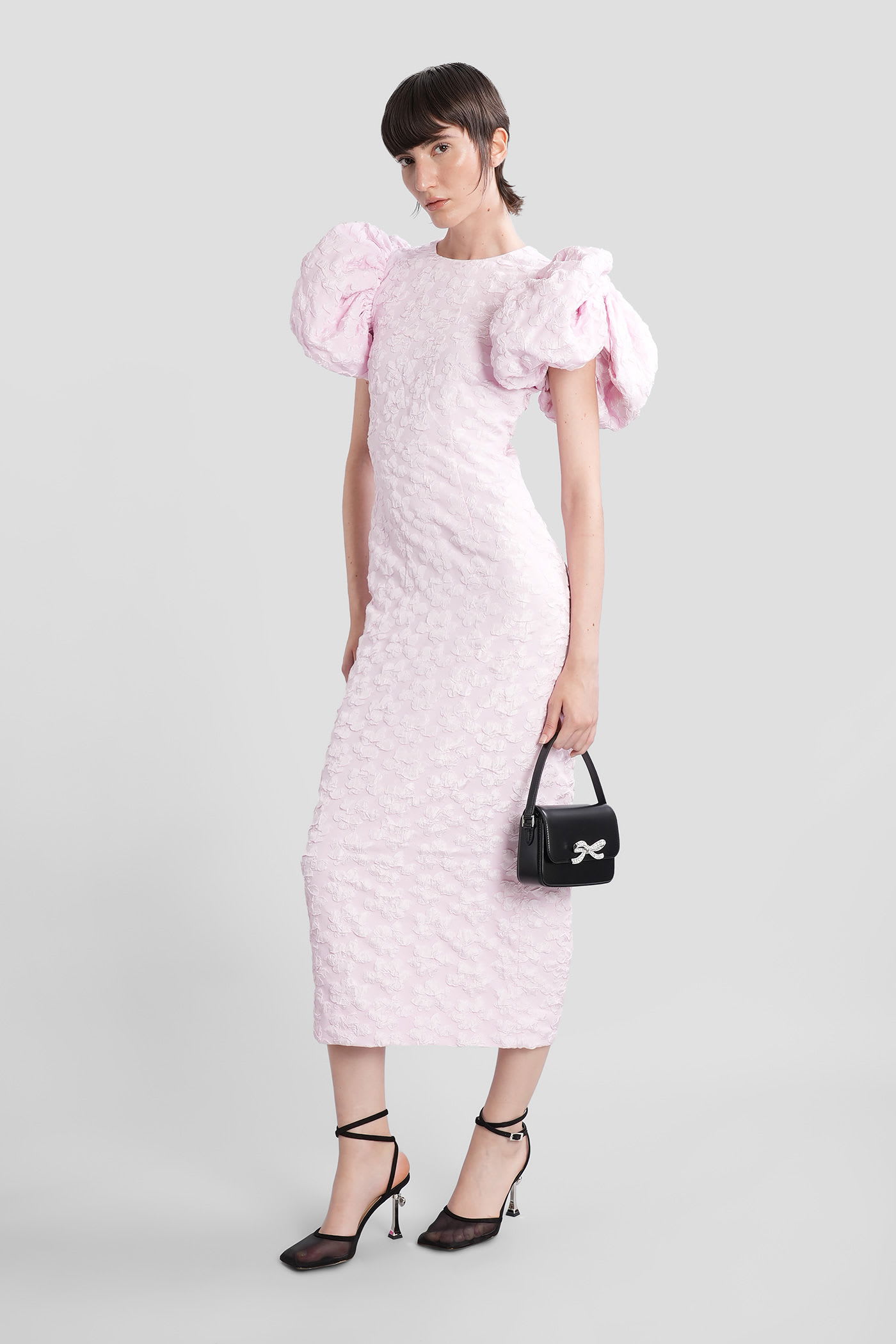 Rotate Birger Christensen Rotate Birgerchristensen Jacquard Midi Dress In Pink