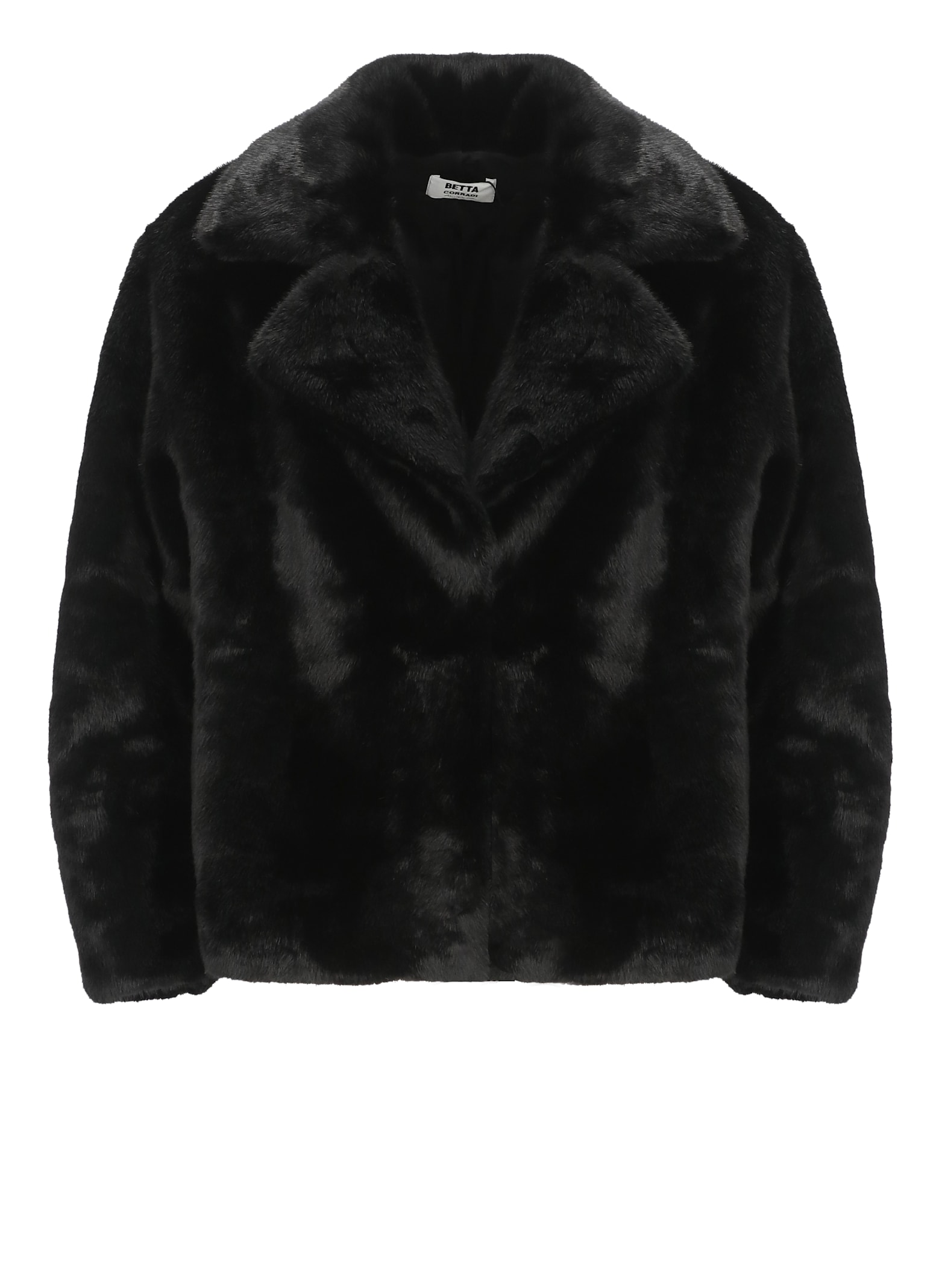 Betta Corradi Synth Fur Coat In Black