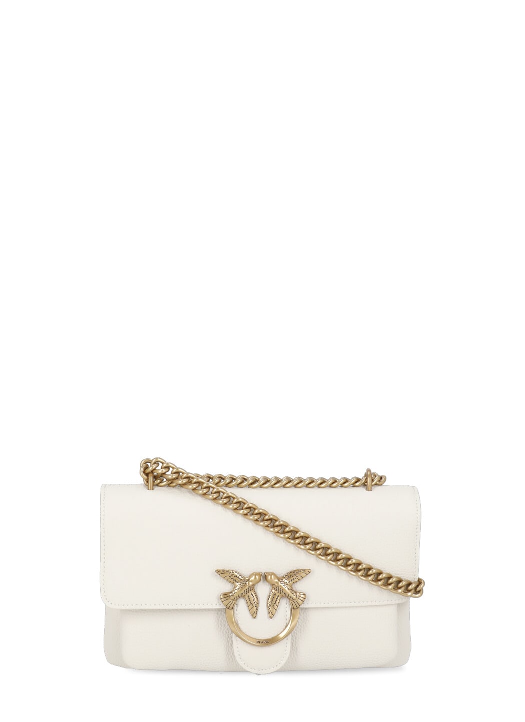 Shop Pinko Love One Soft Mini Bag In Ivory