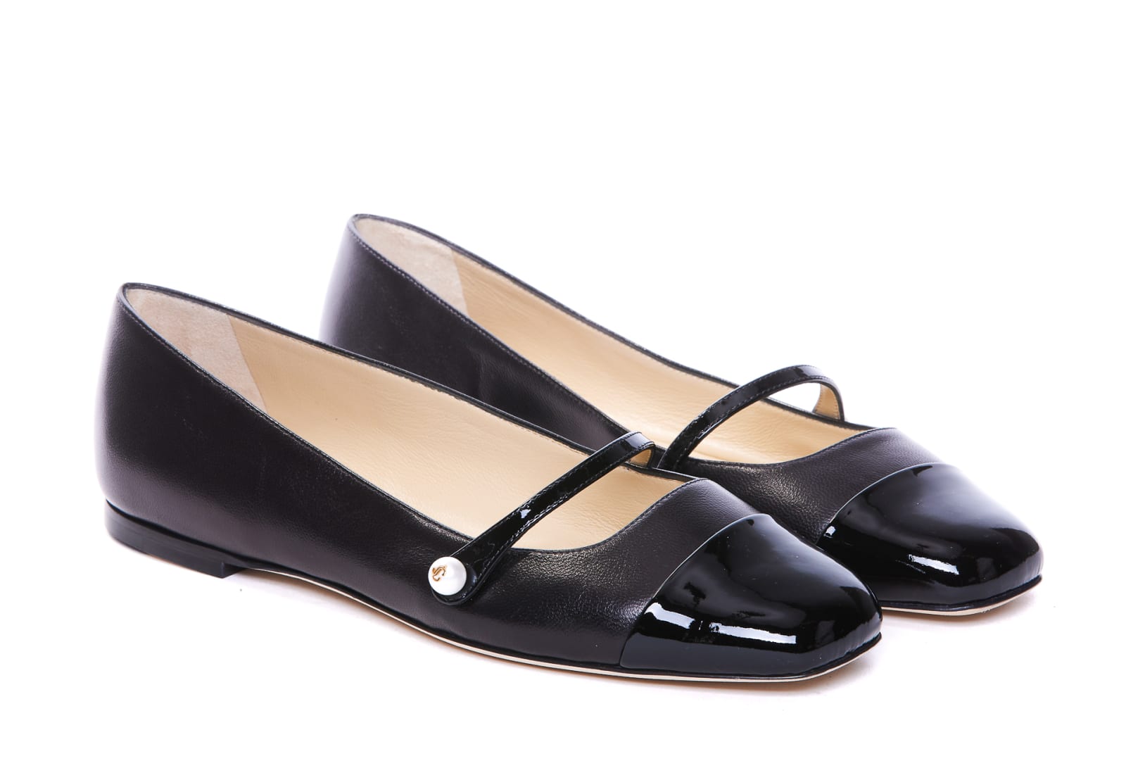 Shop Jimmy Choo Elisa Flats In Black