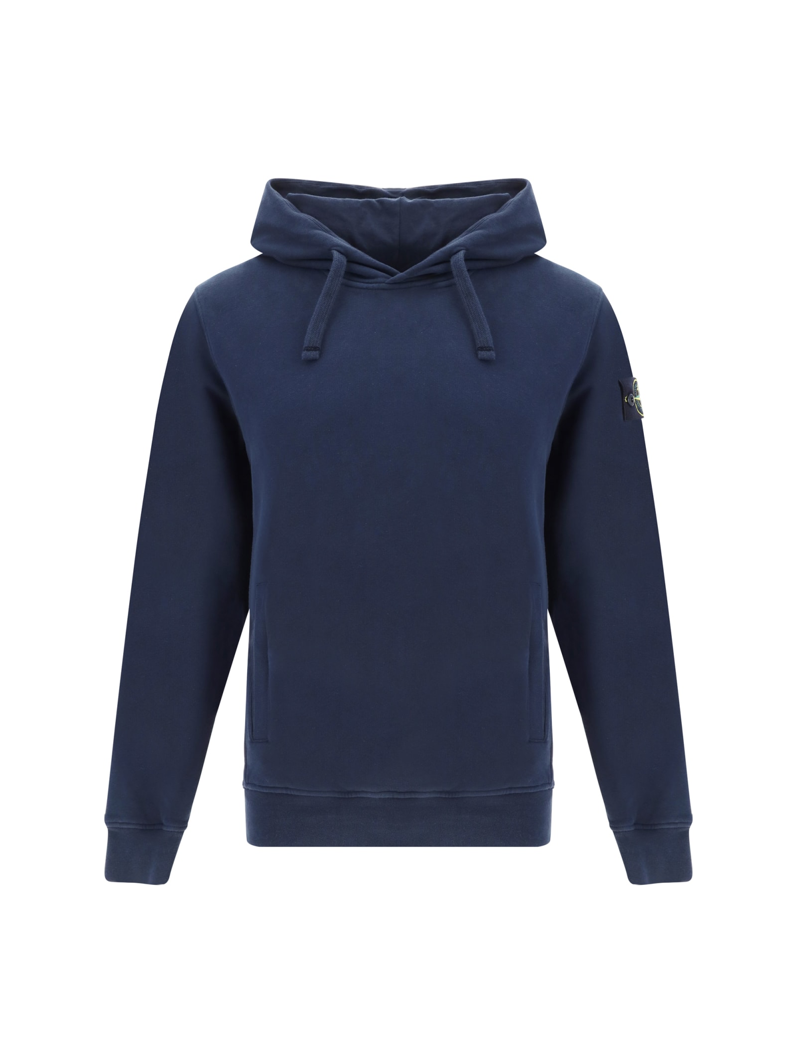 Shop Stone Island Hoodie In Navy