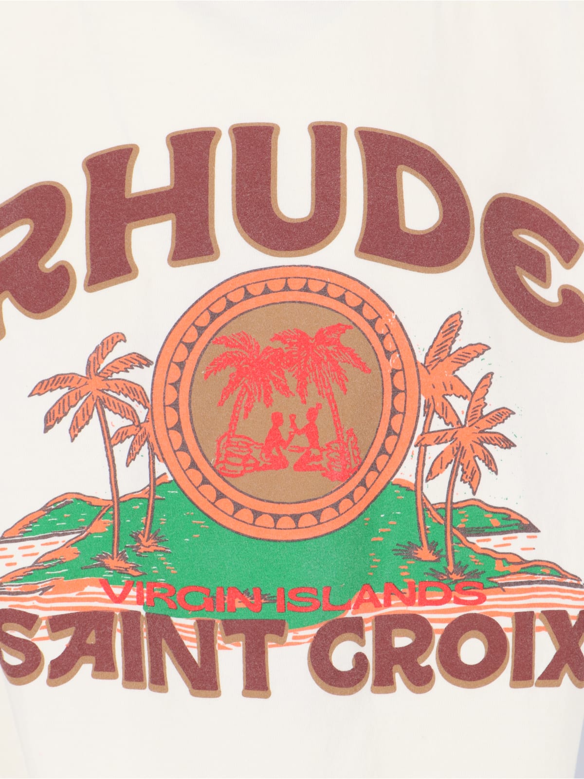 Shop Rhude Saint Groix T-shirt In Crema