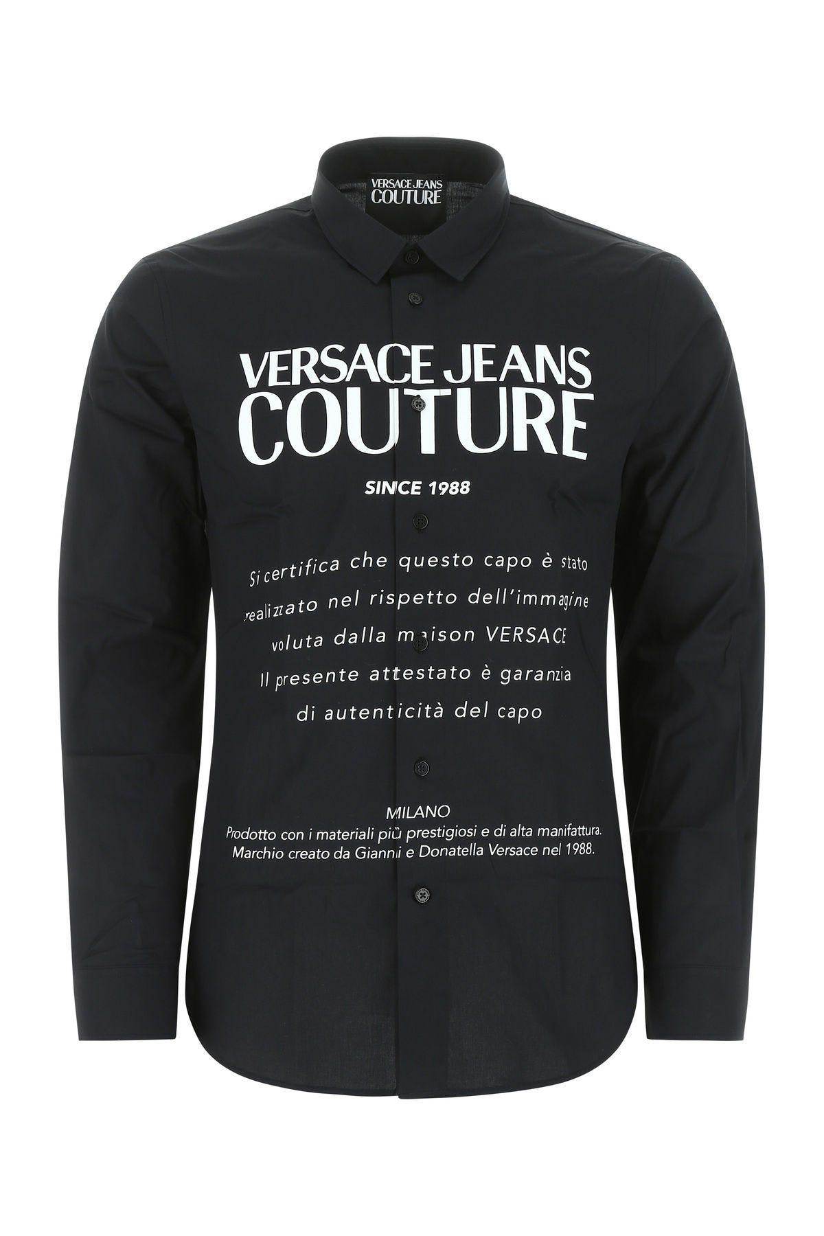 Versace Jeans Couture Black Stretch Poplin Shirt