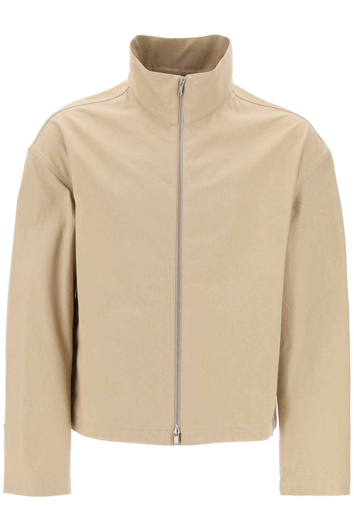 Shop Jil Sander Boxy High-neck Jacket In Dove Grey (beige)