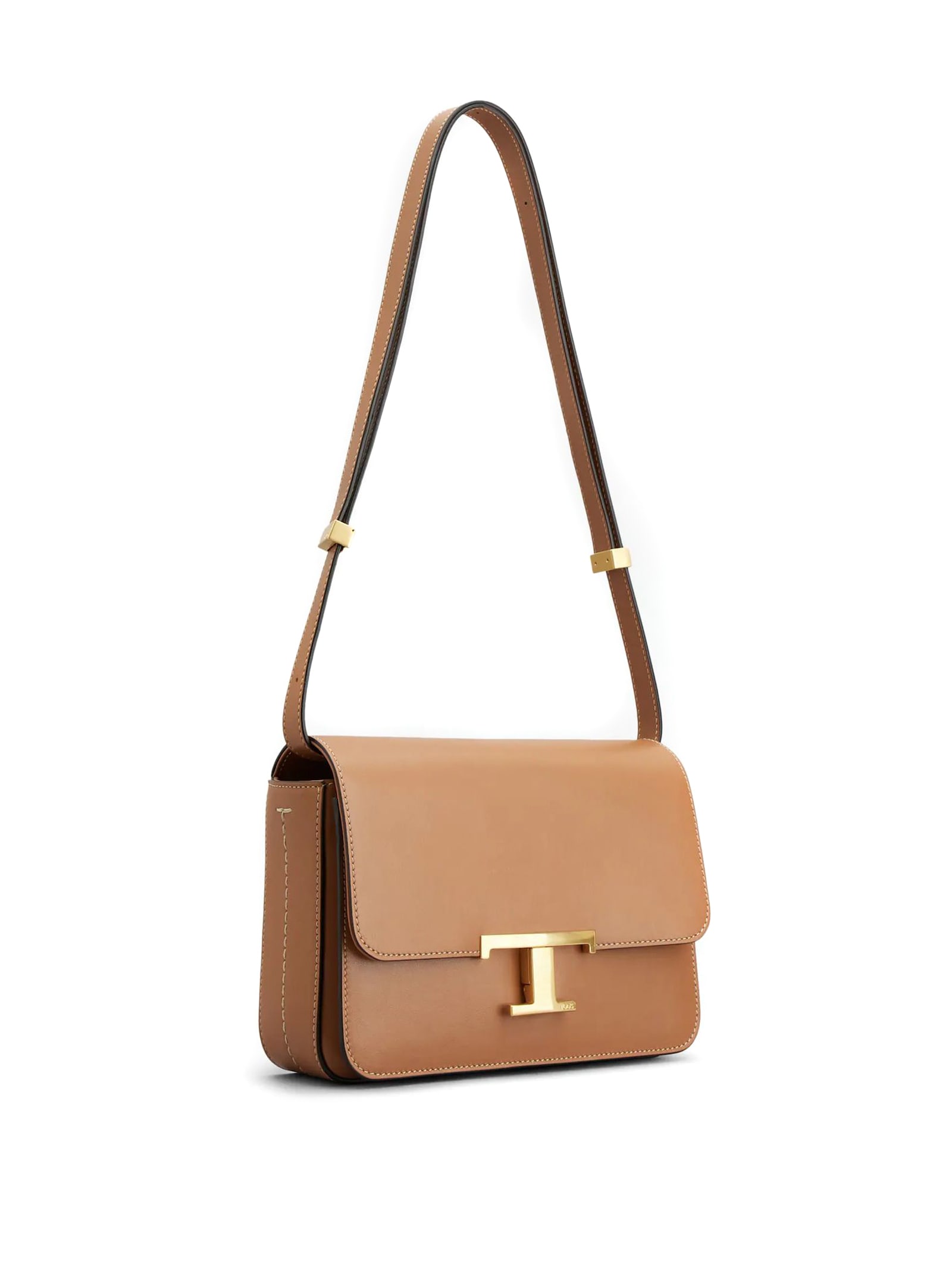 Shop Tod's T Timeless Crossbody Bag In Leather Mini In Brown