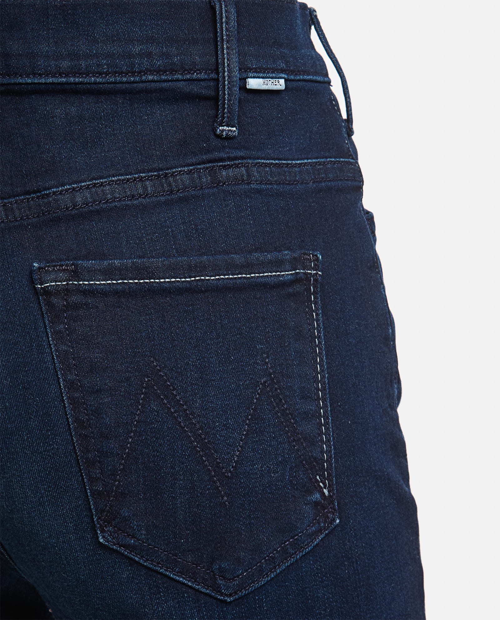 Shop Mother The Hustler Roller Sneak Denim Pants In Blu