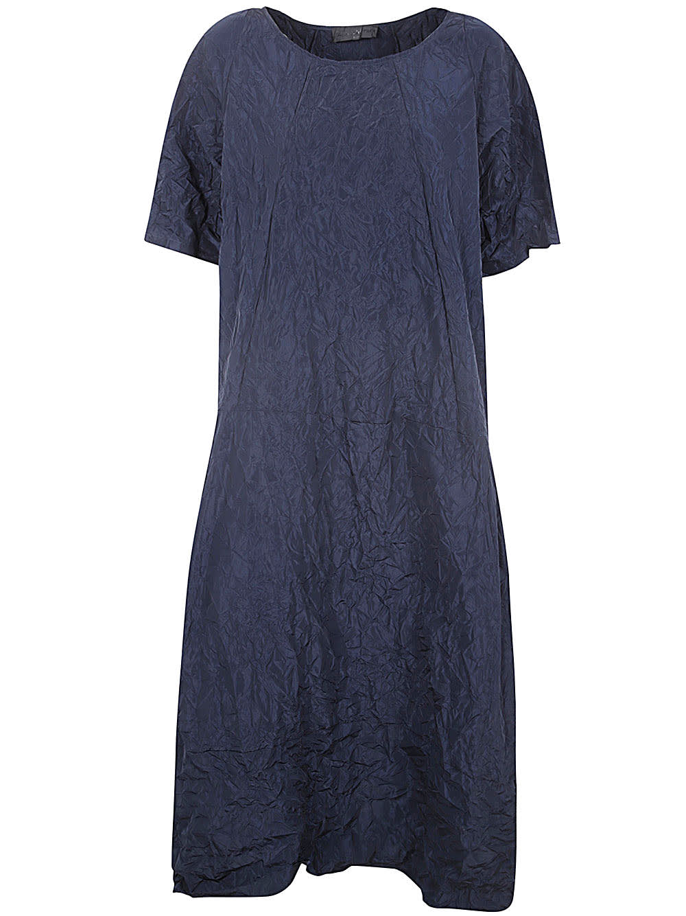 Shop Maria Calderara Oversized Long Dress In Indigo Blue