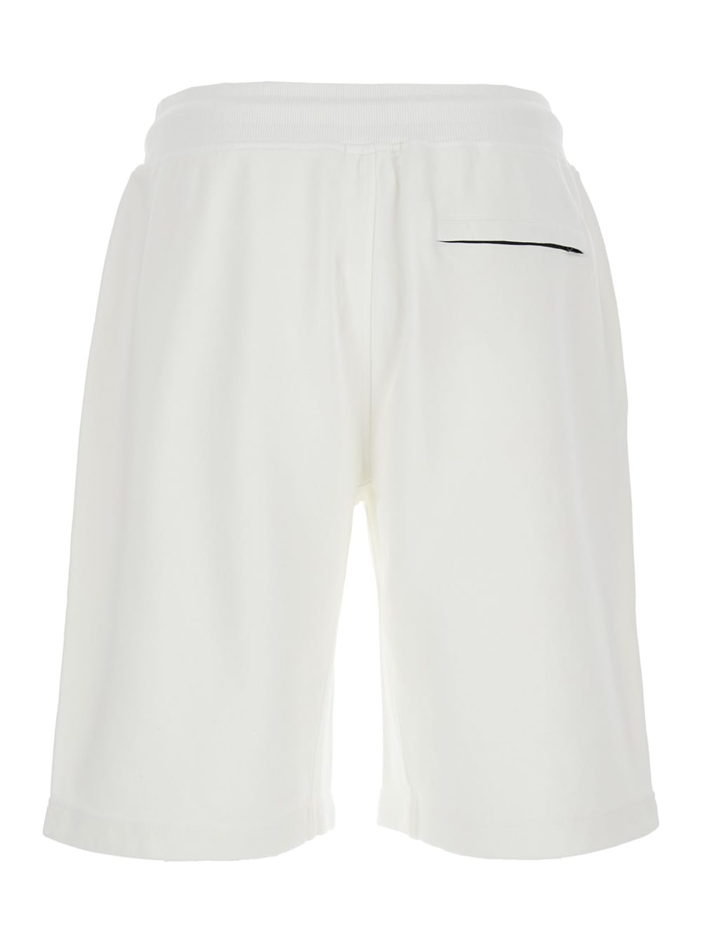 C.p. Company White Shorts With Elastic Waist And Drawstring In Cotton Man