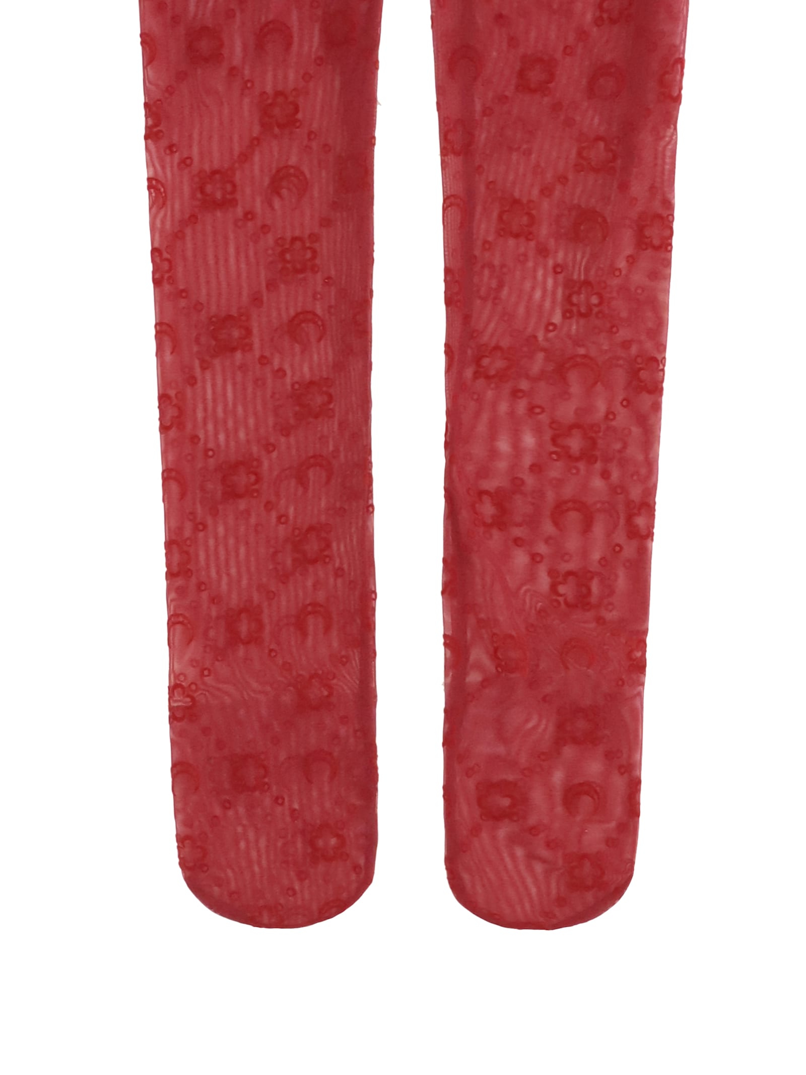 Marine Serre Recycled Mesh Flocked Tights In Red