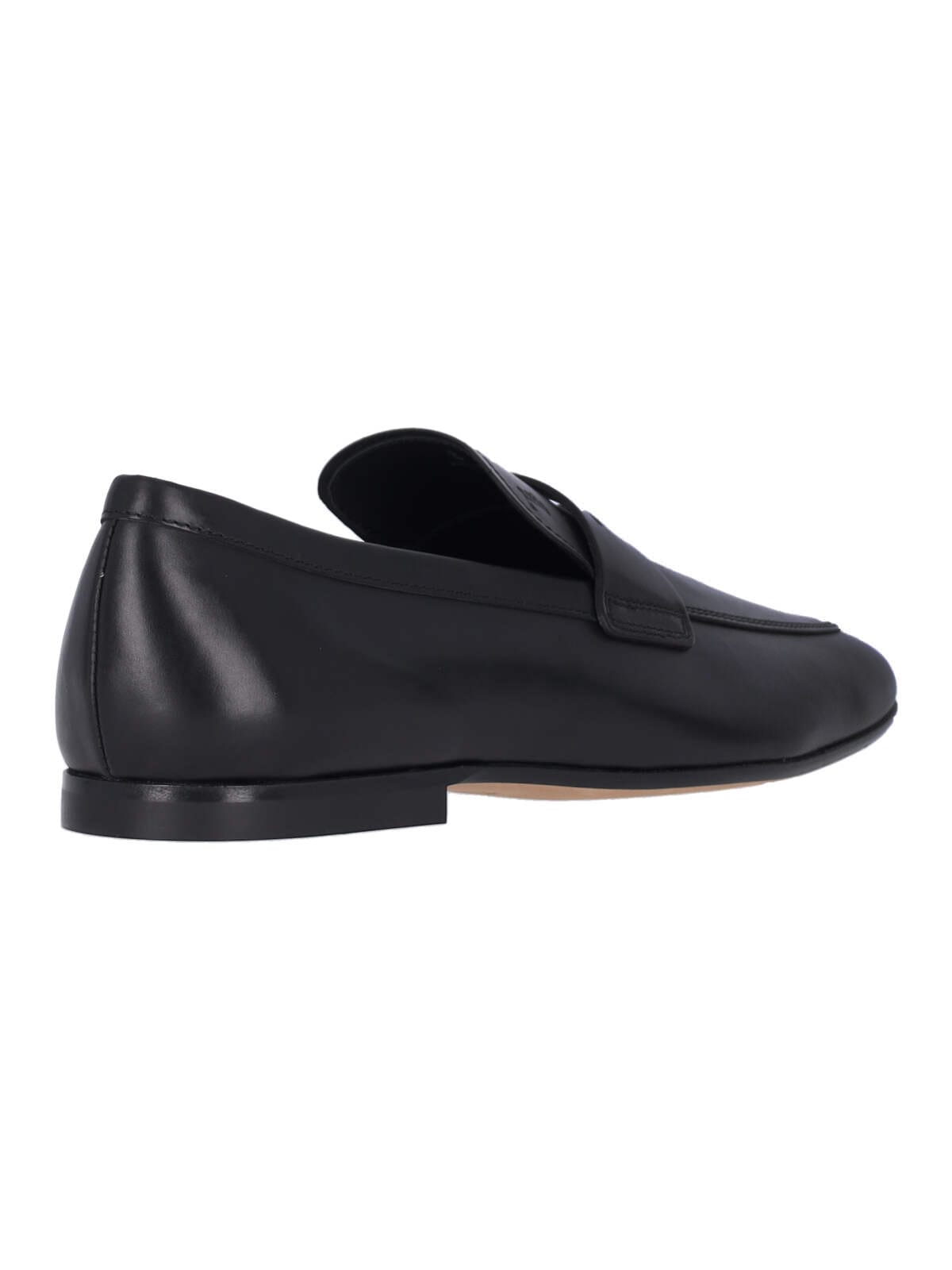 Shop Tod's Logo Loafers In Black