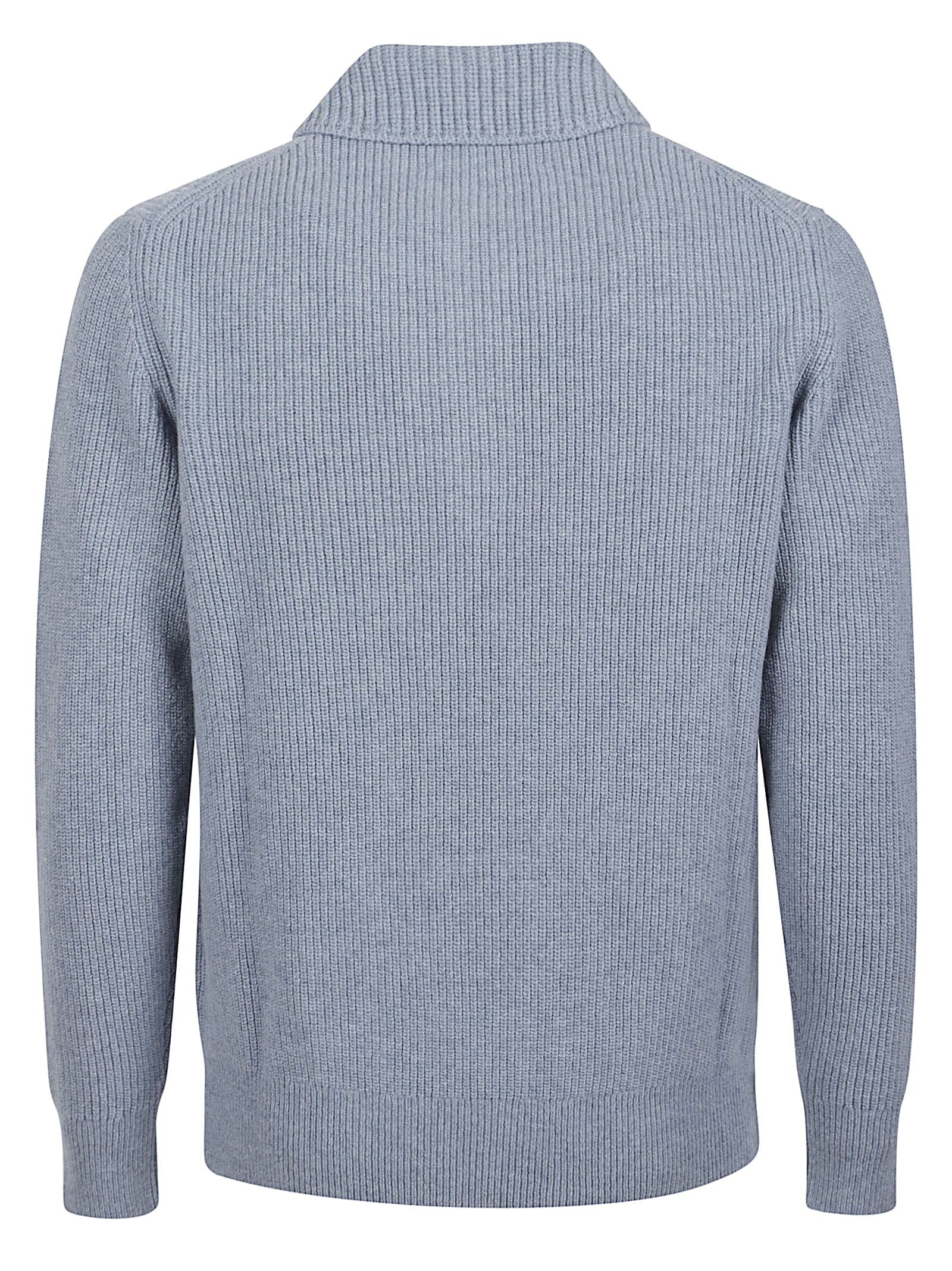 Ballantyne V Neck Polo Sweater In Gray