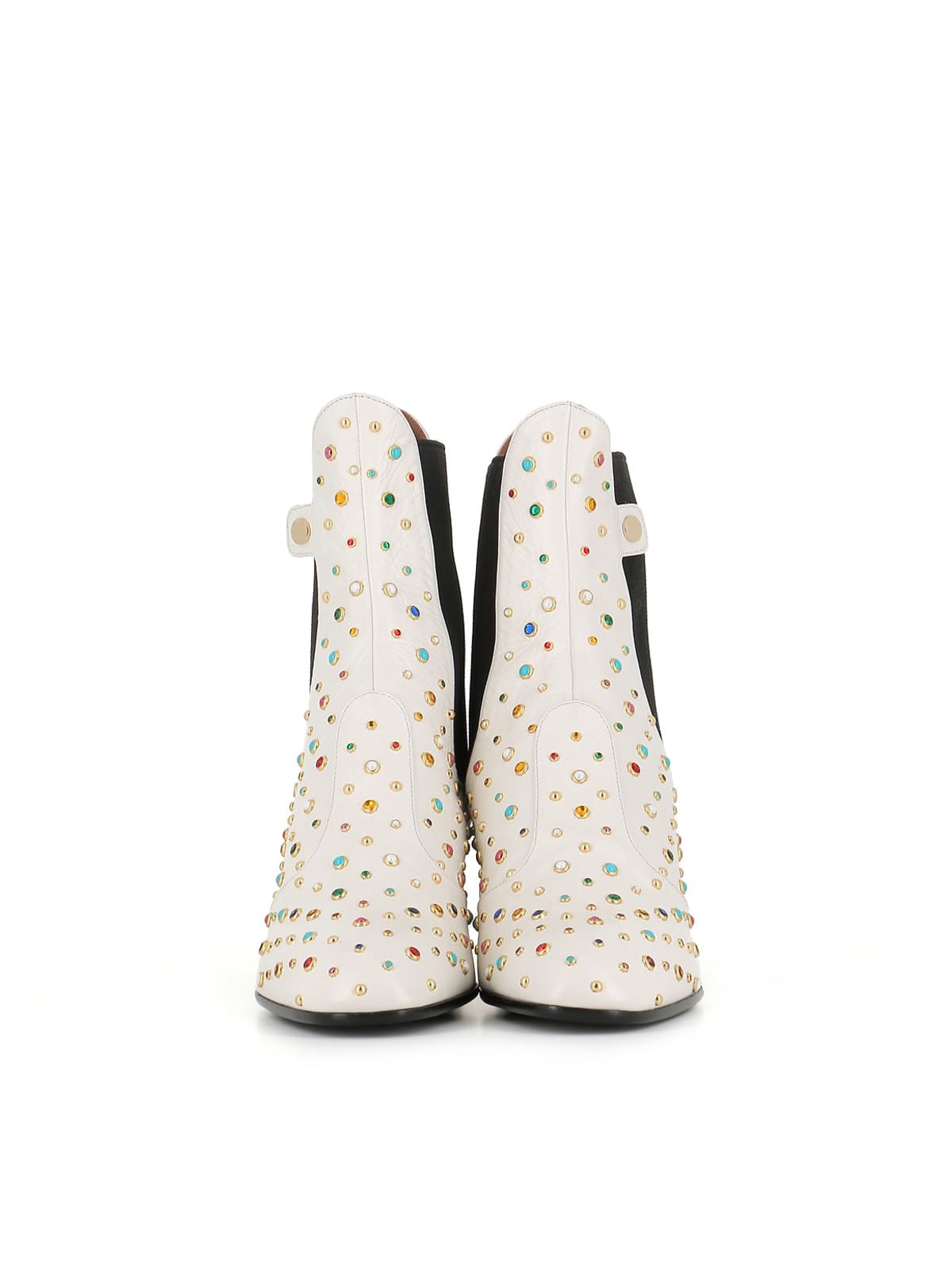 Shop Laurence Dacade Boot Angie Multicolor Studs In White