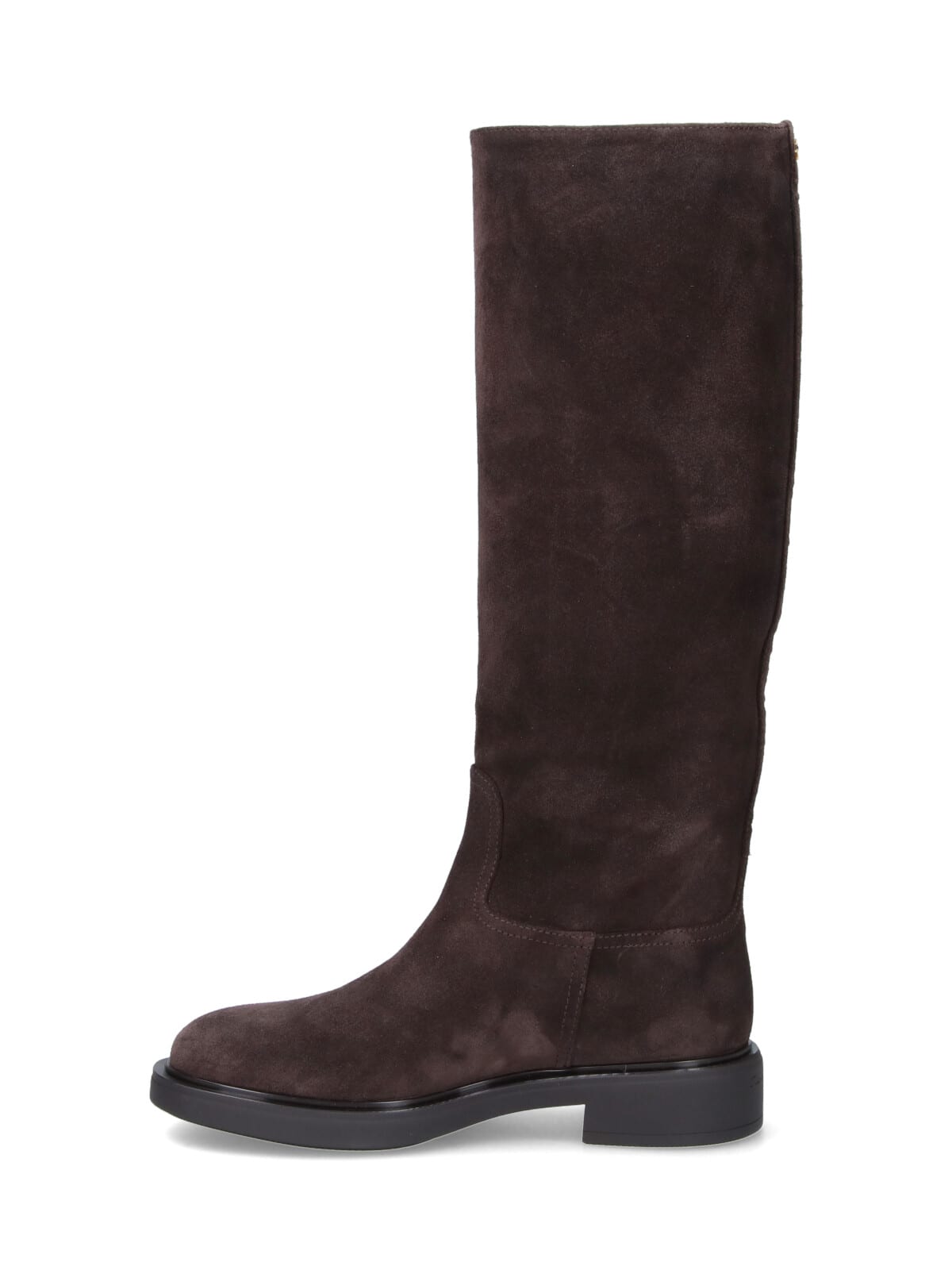 Gianvito Rossi Heeled Suede Knee-high Boots With Round Toe In Brown